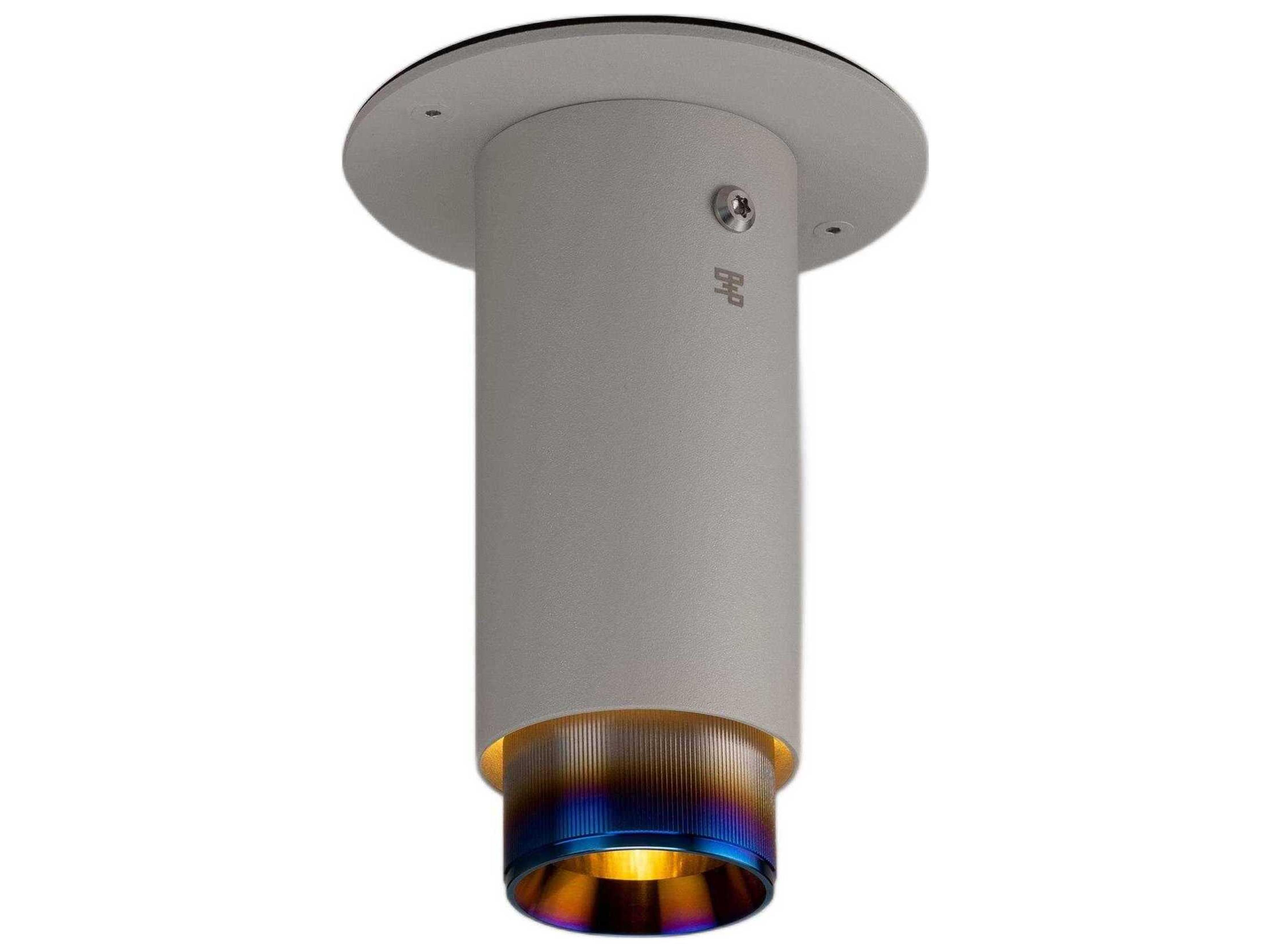 Exhaust 1-Light Burnt Steel Gray Cylinder Flush Mount