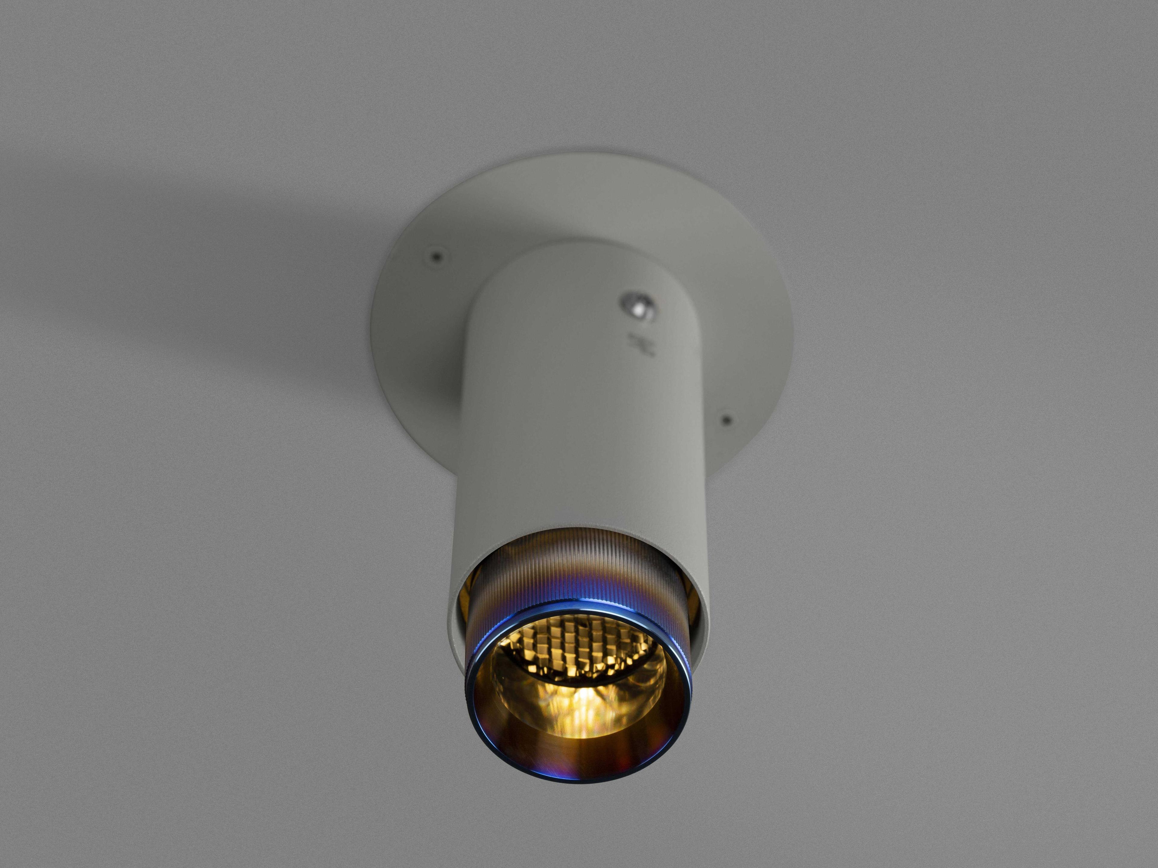 Buster + Punch Exhaust 1-Light Burnt Steel Gray Cylinder Flush Mount