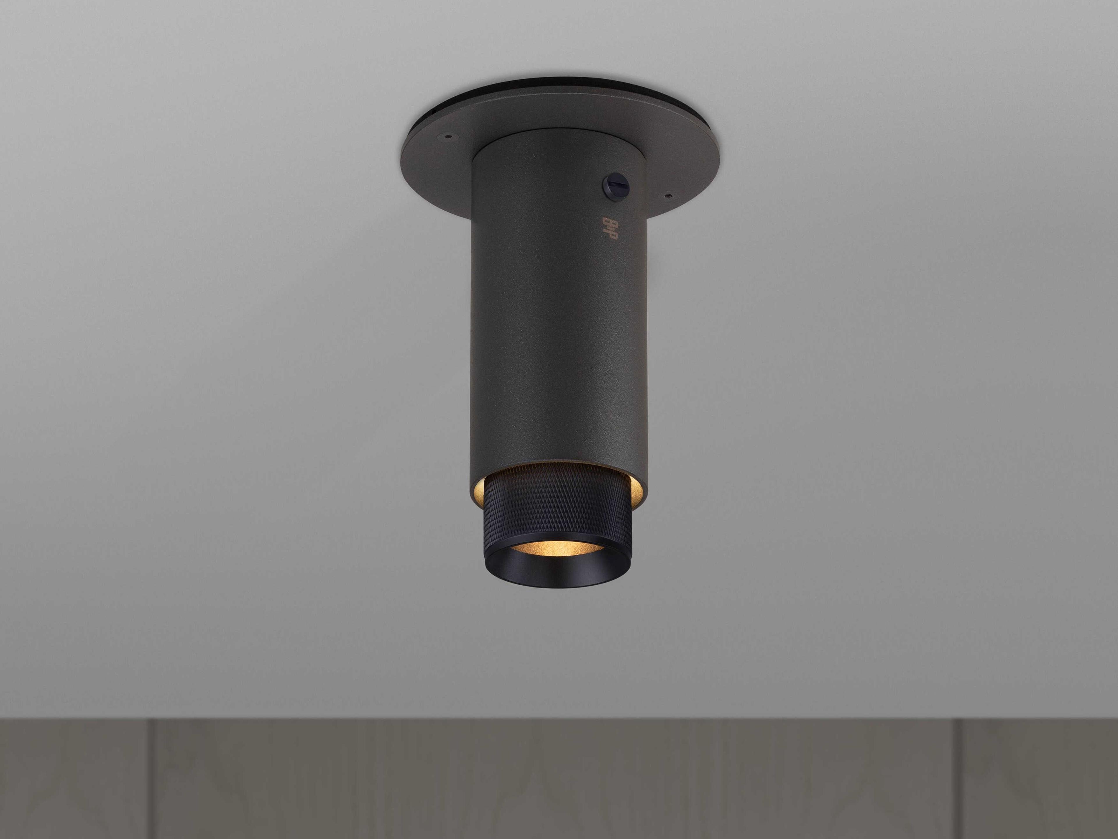 Buster + Punch Exhaust 1-Light Black Cylinder Flush Mount