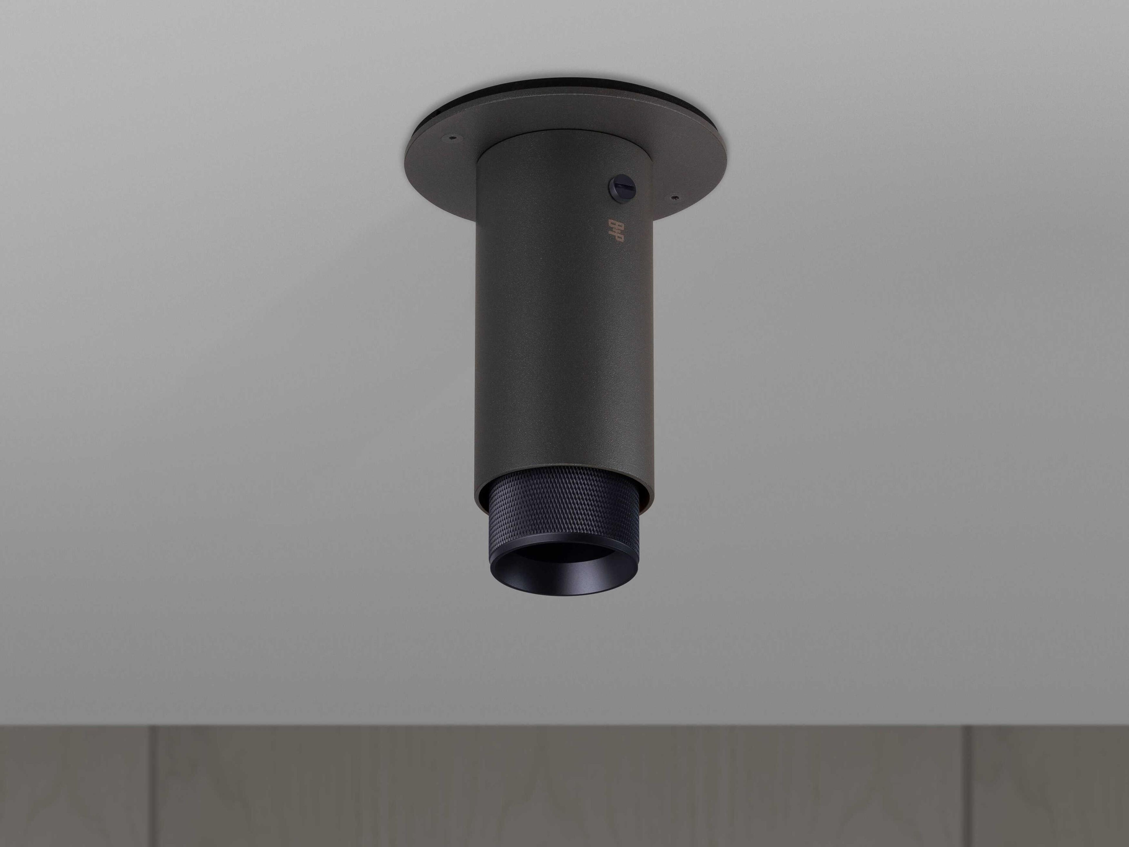 Buster + Punch Exhaust 1-Light Black Cylinder Flush Mount