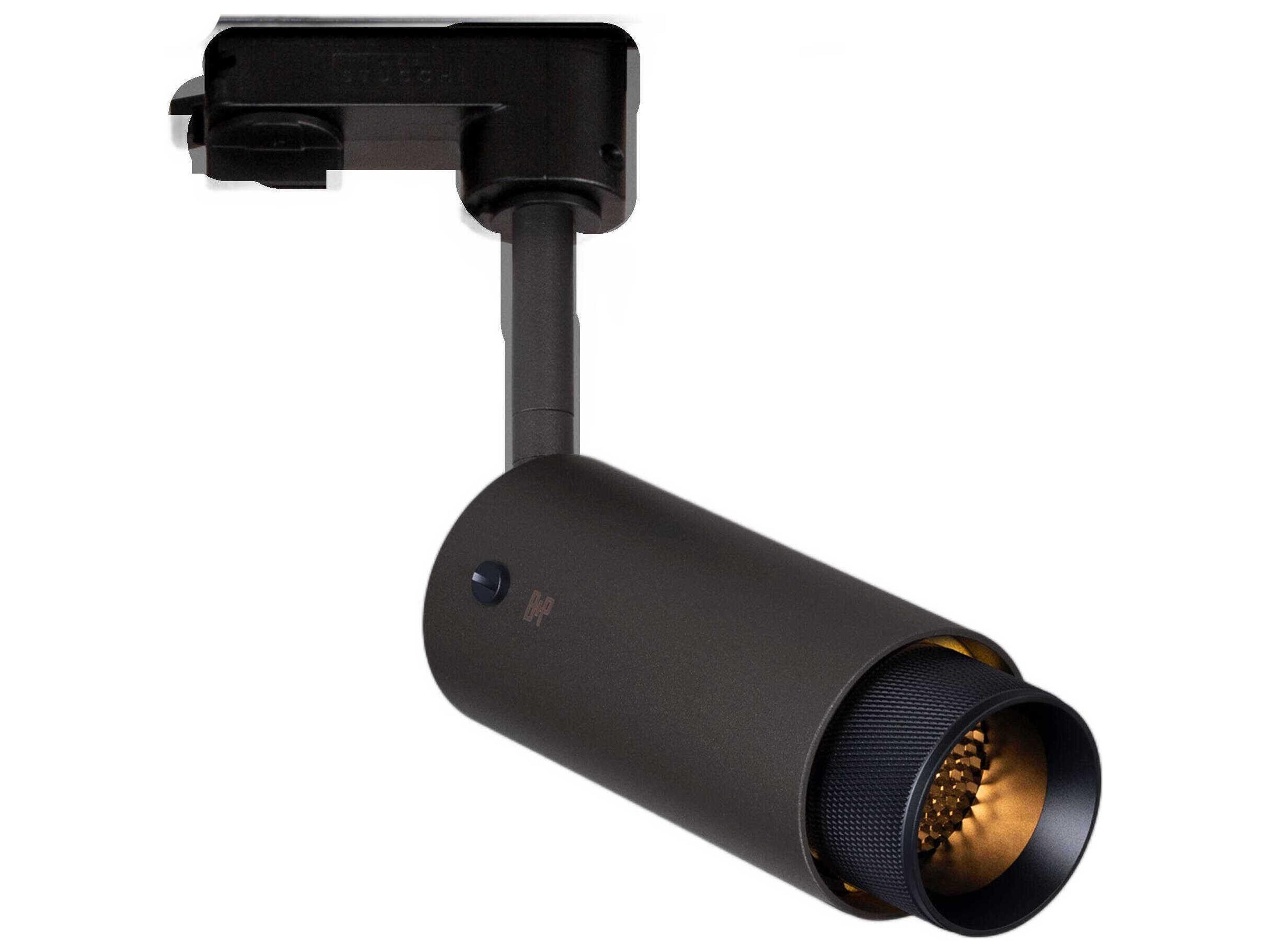 Exhaust 1-Light Black Cylinder Track & Rail Light