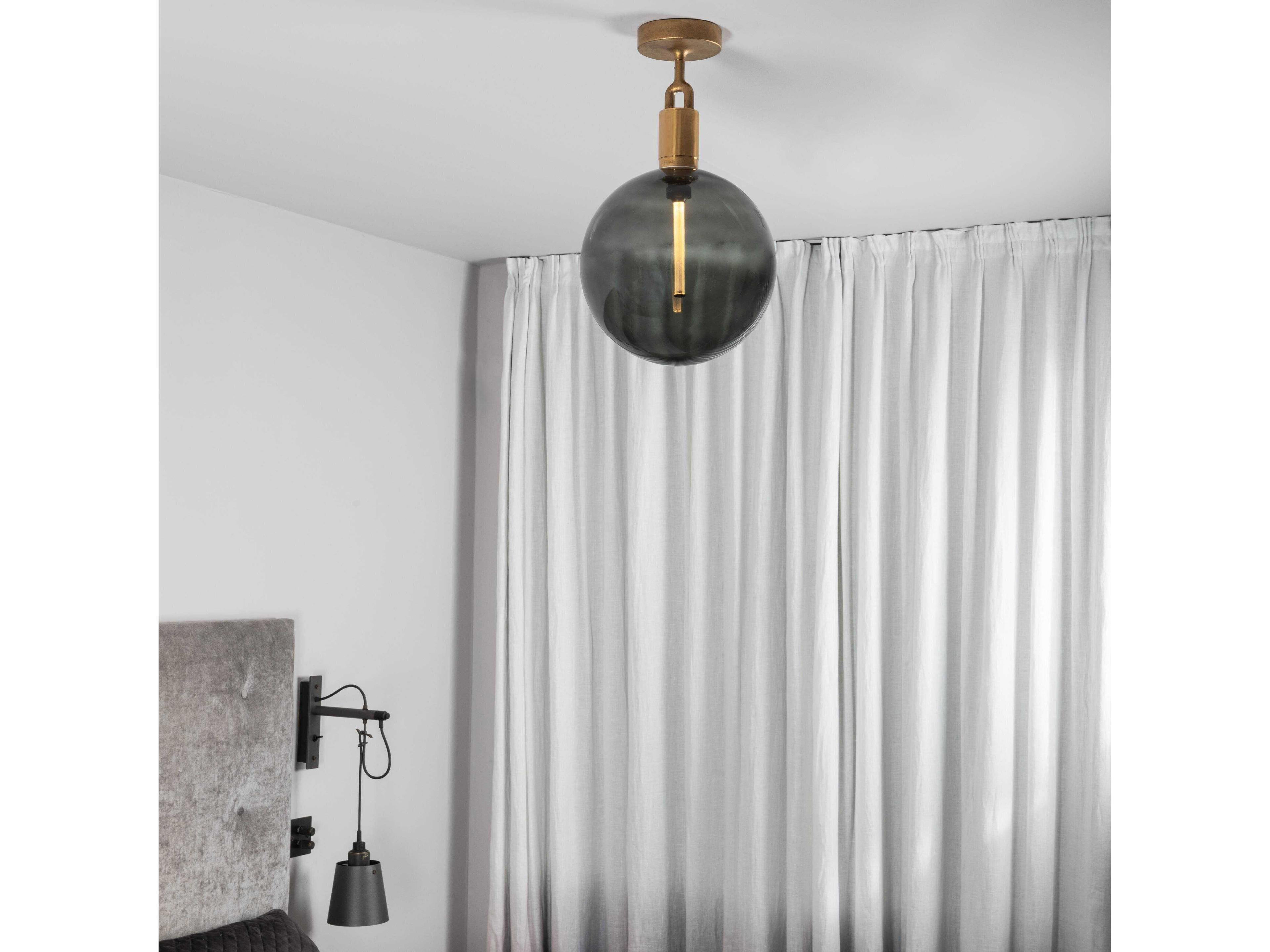 Buster + Punch Forked 1-Light Brass Globe Semi Flush Mount