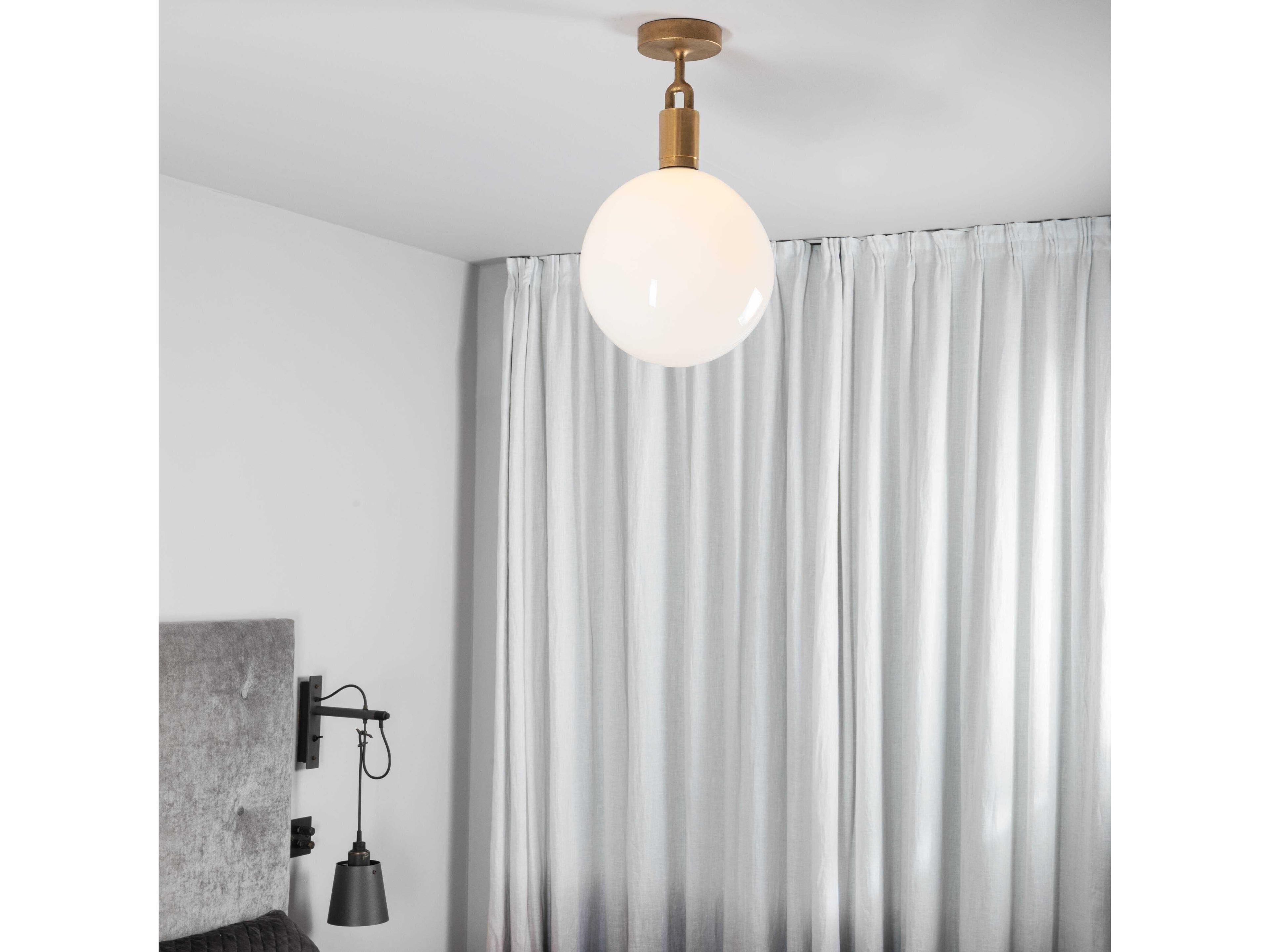 Buster + Punch Forked 1-Light Brass Globe Semi Flush Mount