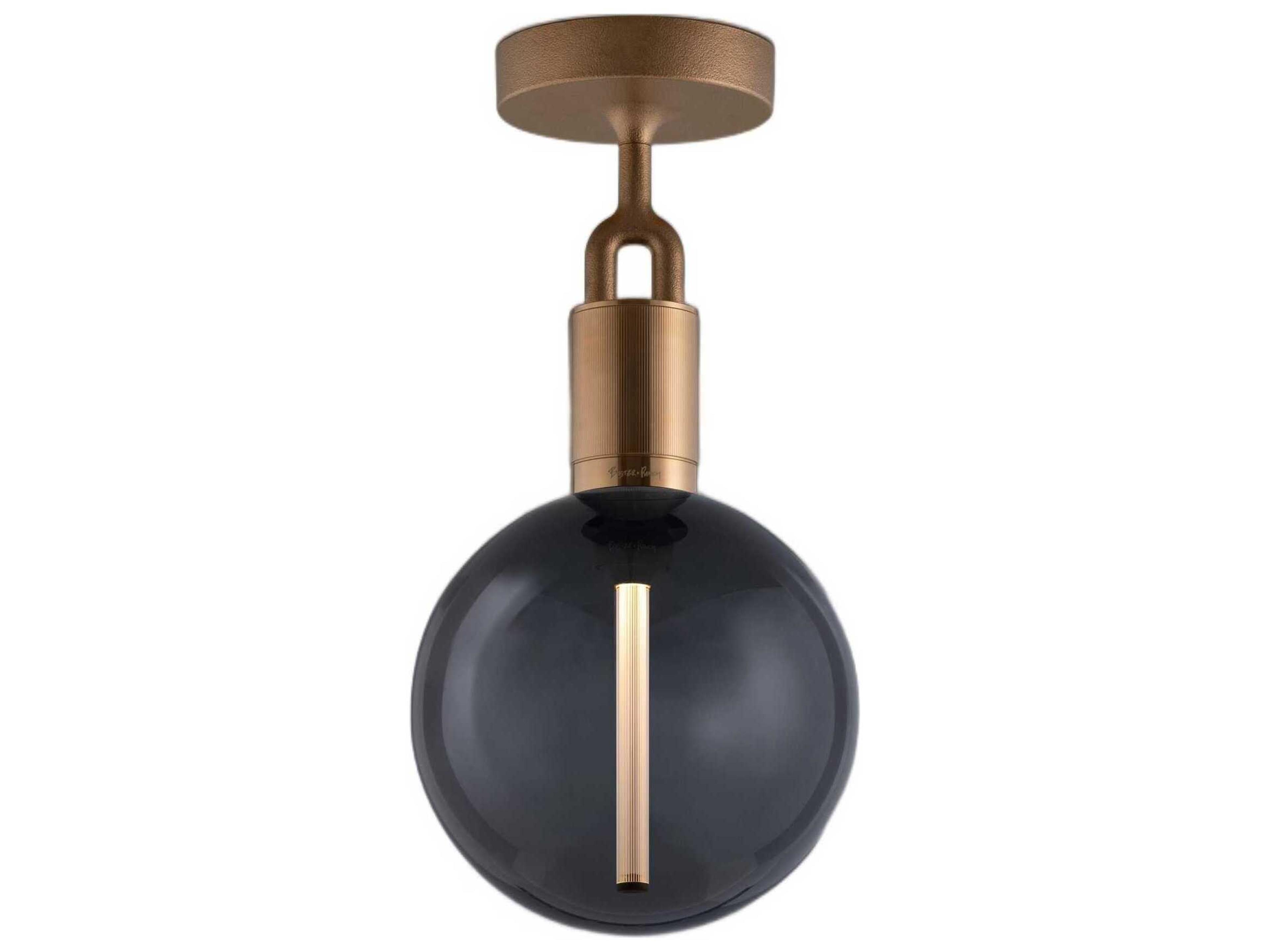 Buster + Punch Forked 1-Light Brass Globe Semi Flush Mount