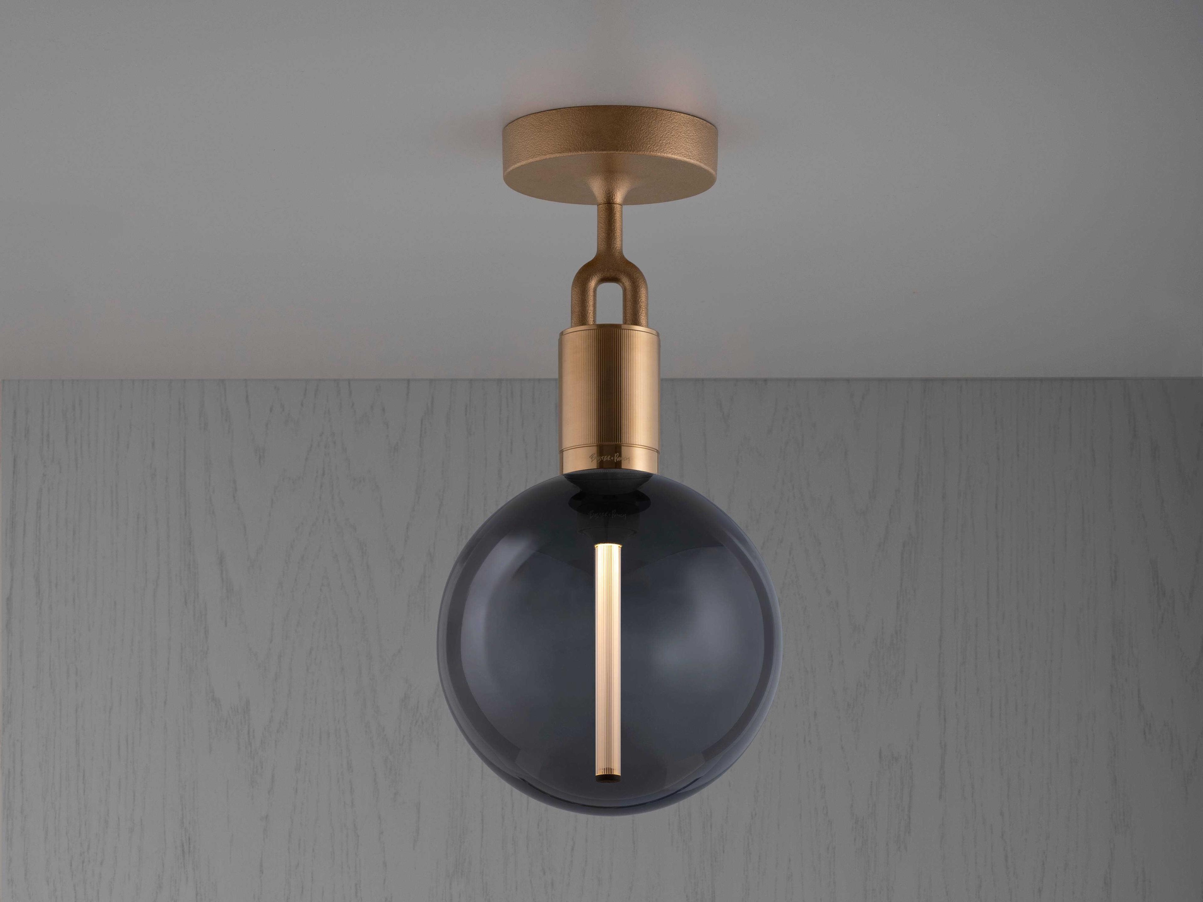Buster + Punch Forked 1-Light Brass Globe Semi Flush Mount