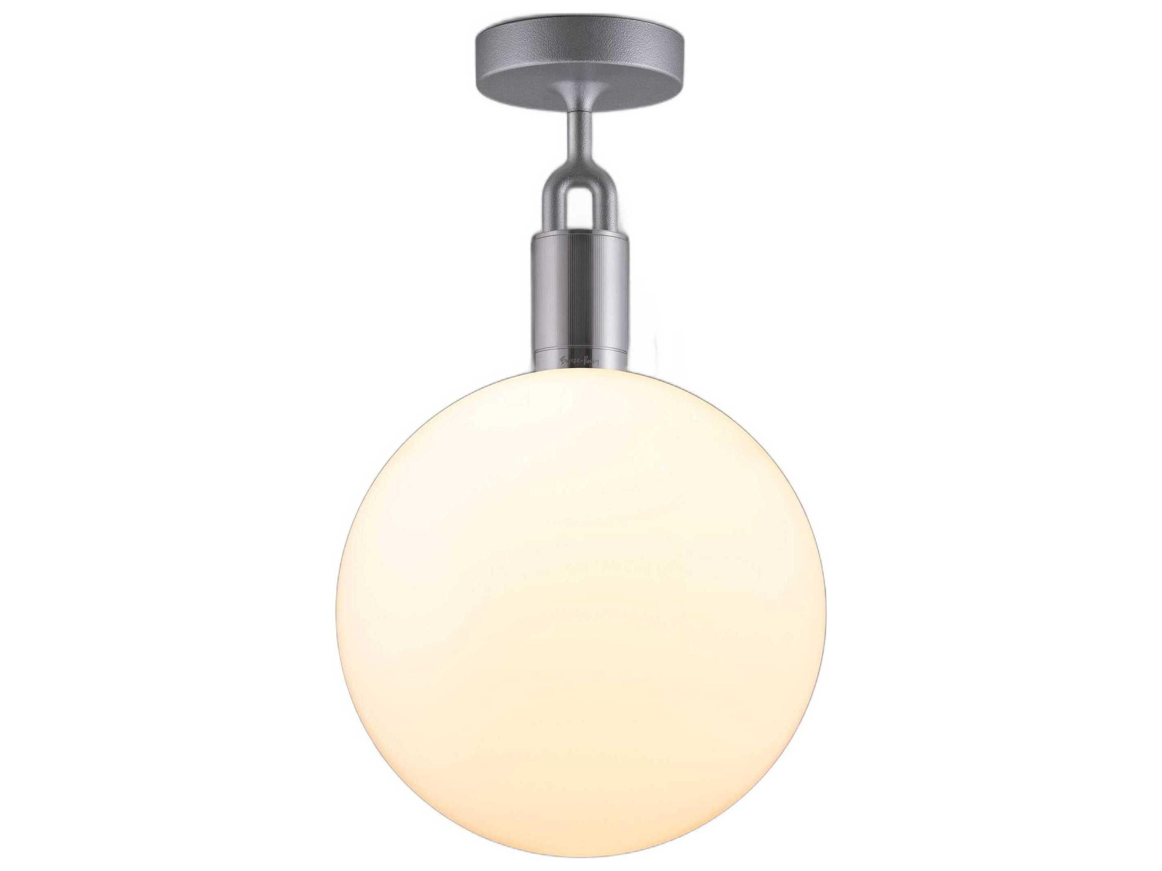Forked 1-Light Steel Globe Semi Flush Mount