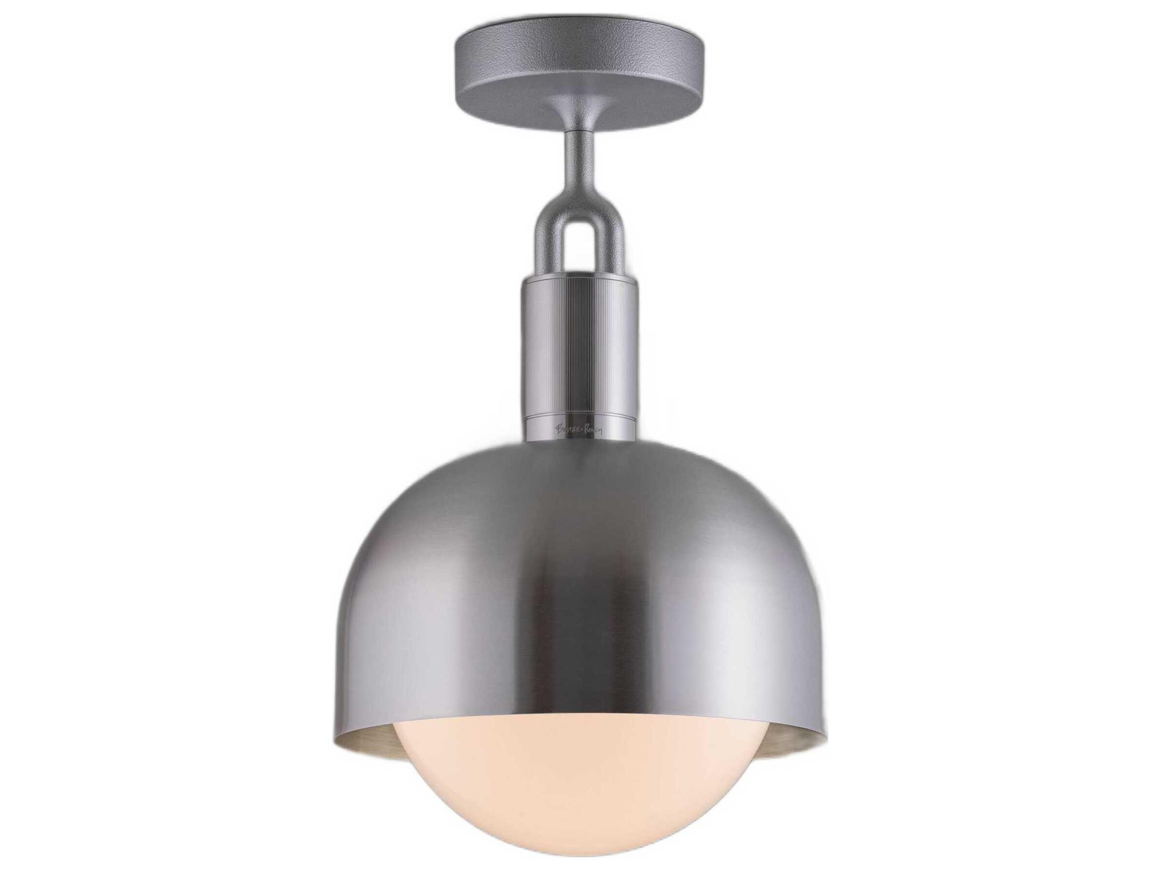 Forked 1-Light Steel Semi Flush Mount