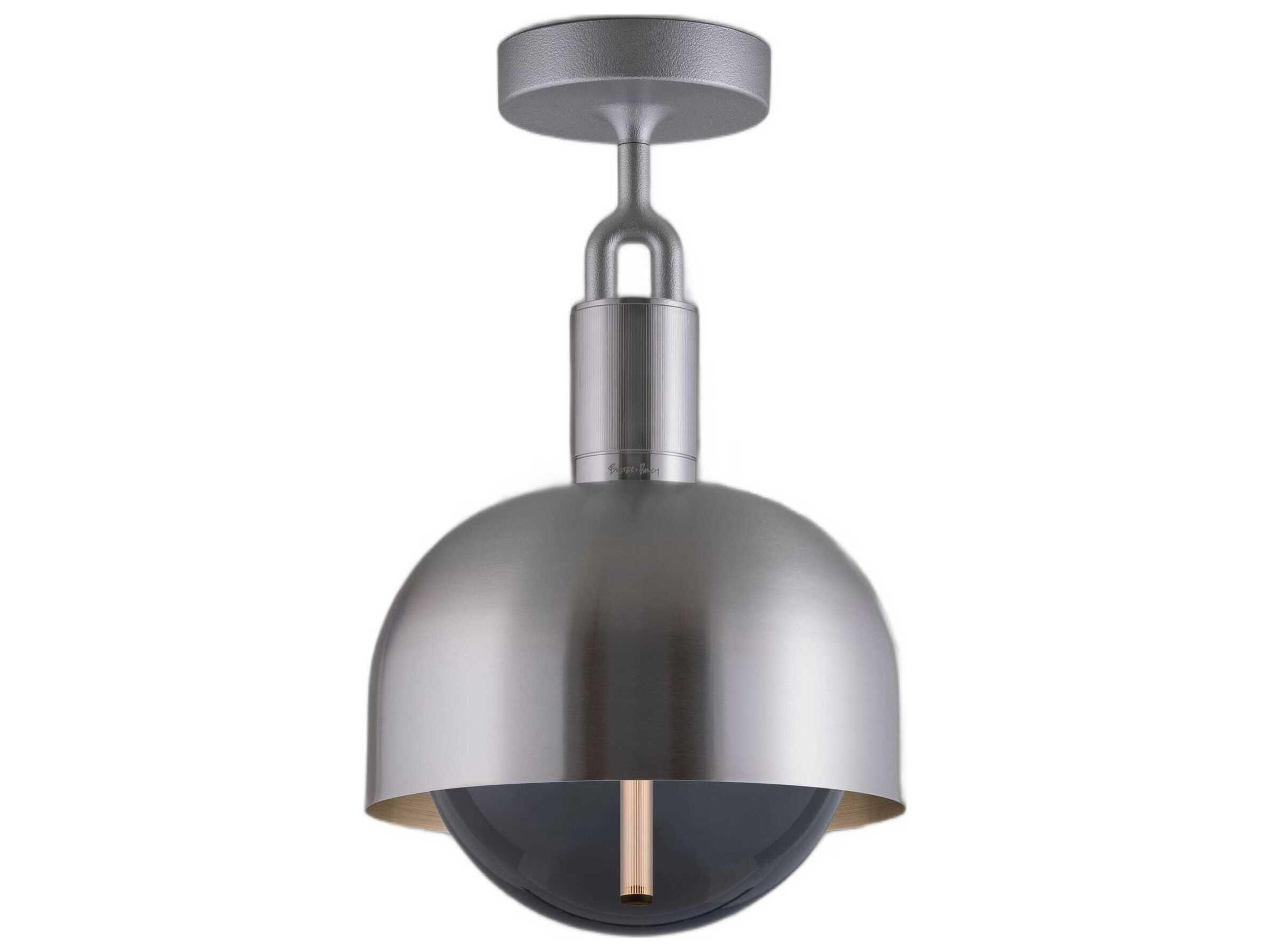 Forked 1-Light Steel Semi Flush Mount
