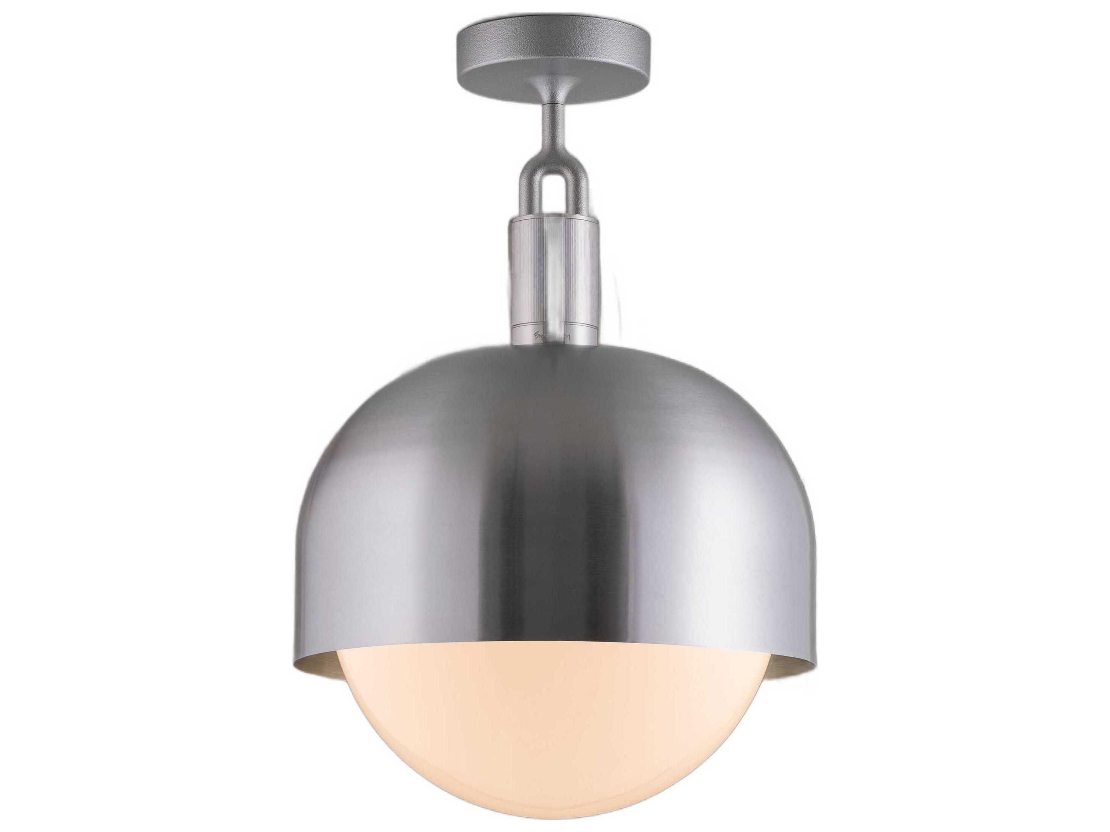 Forked 1-Light Steel Semi Flush Mount