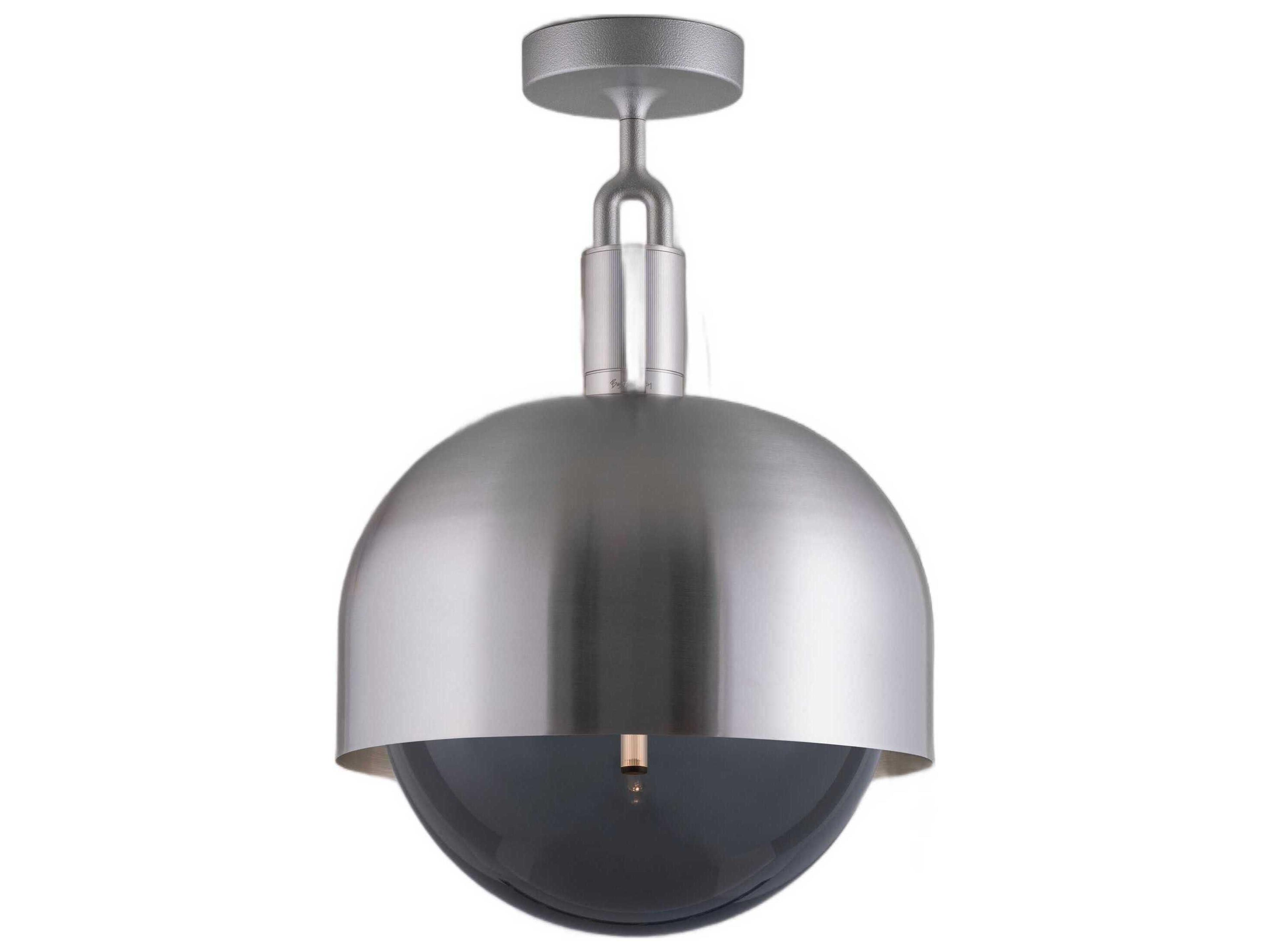 Forked 1-Light Steel Semi Flush Mount