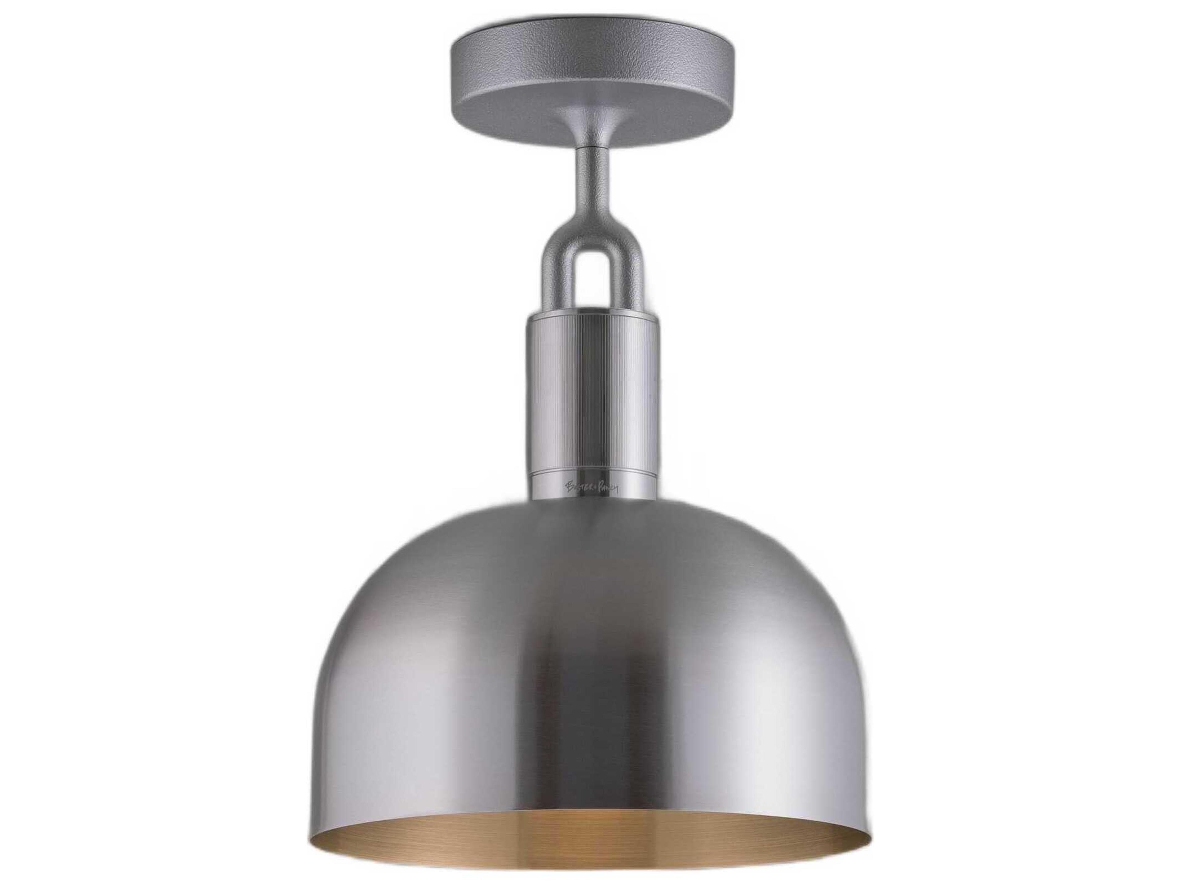 Forked 1-Light Steel Semi Flush Mount