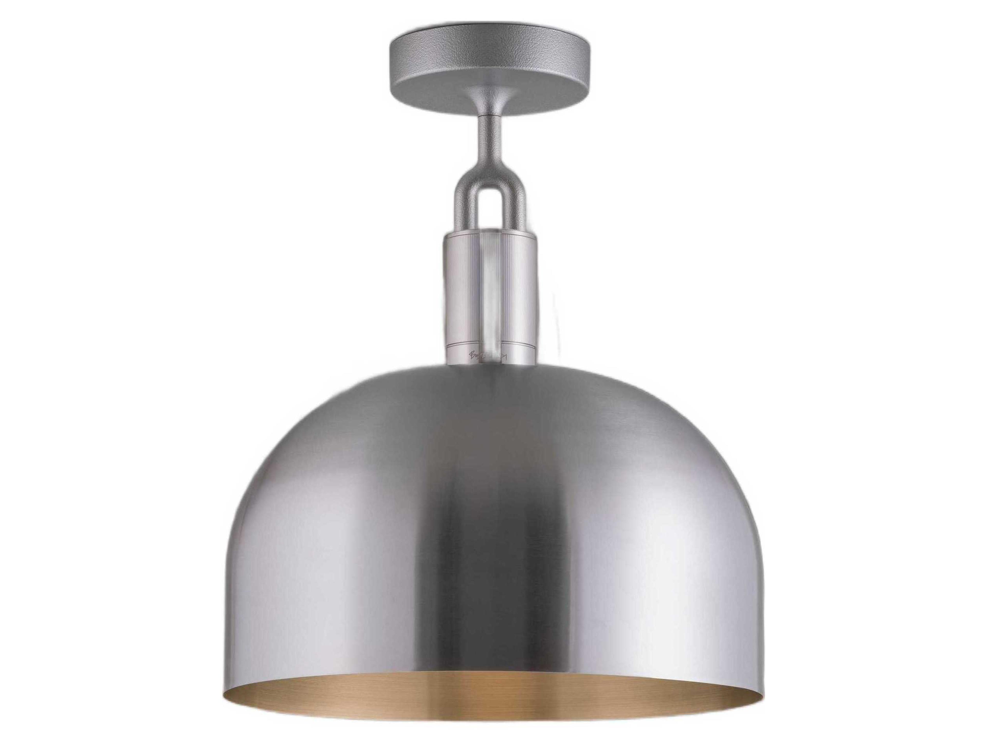 Forked 1-Light Steel Semi Flush Mount
