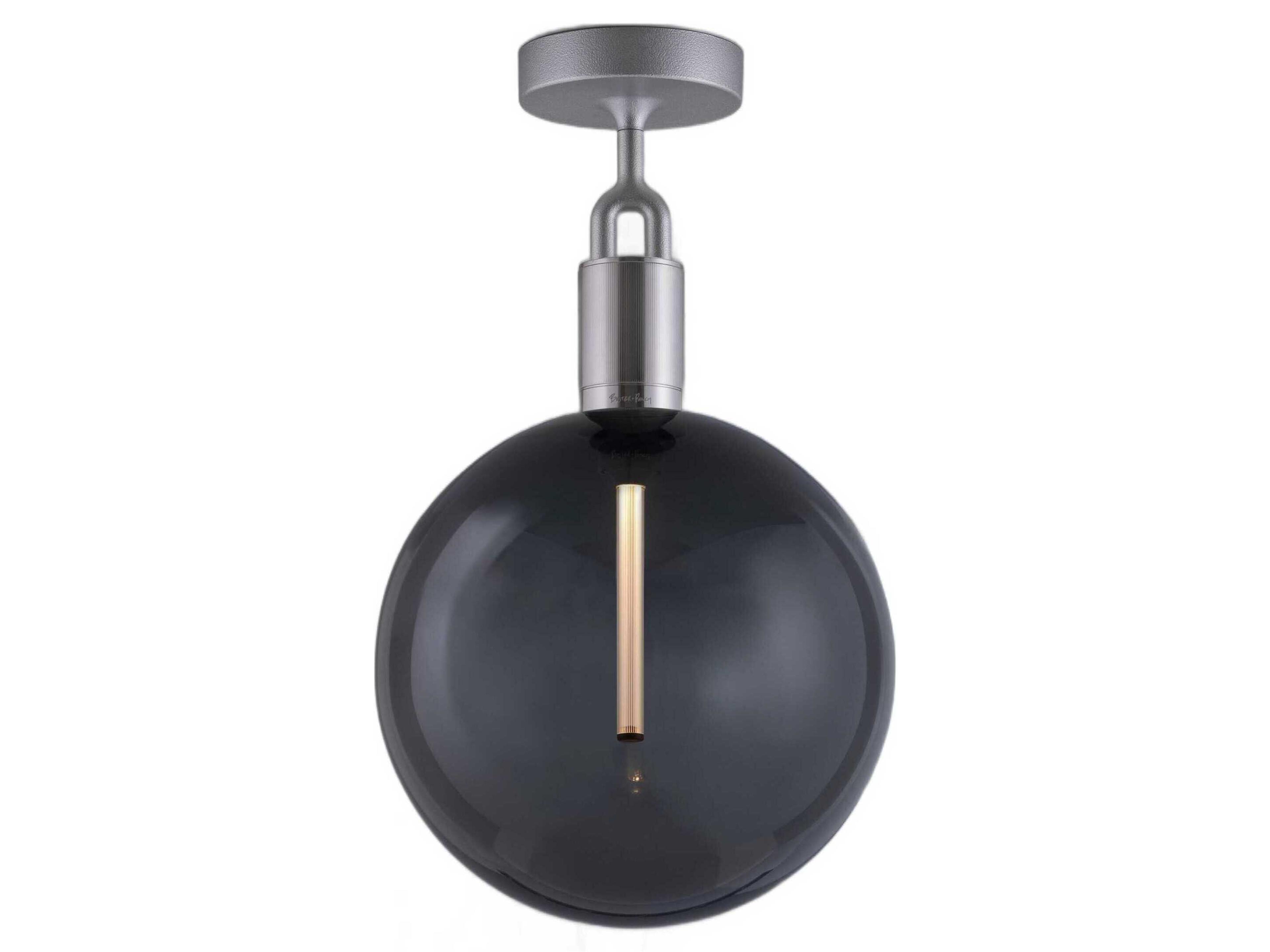 Forked 1-Light Steel Globe Semi Flush Mount