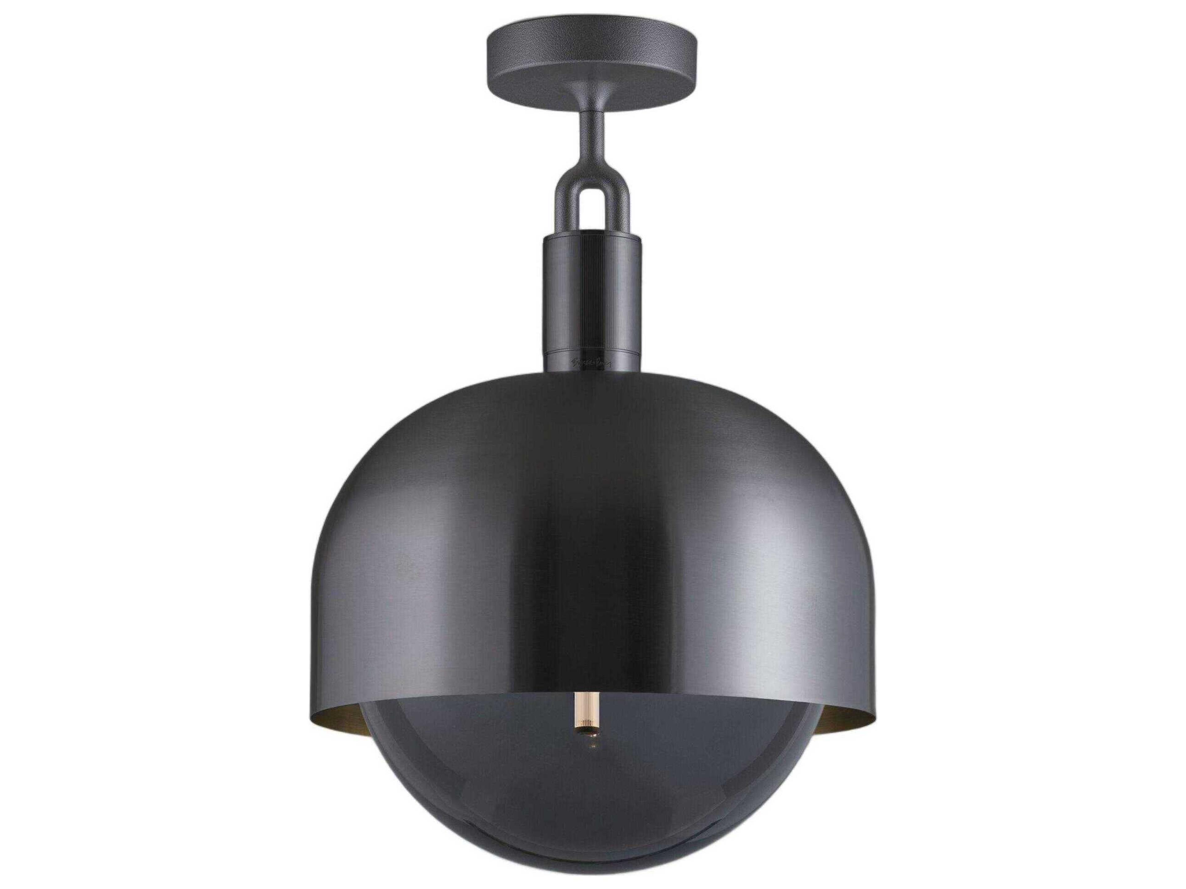 Forked 1-Light Gun Metal Gunmetal Semi Flush Mount