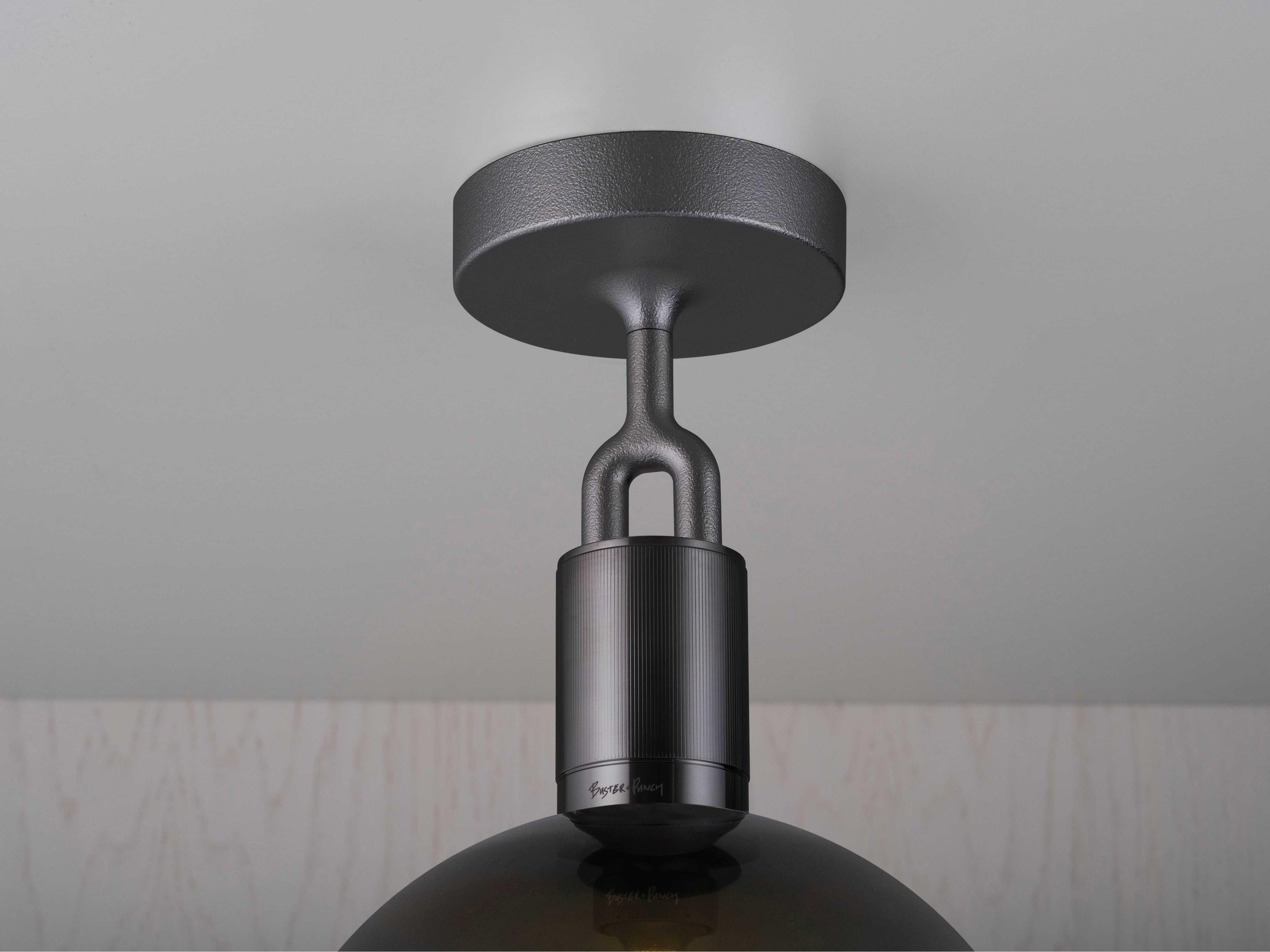 Buster + Punch Forked 1-Light Gun Metal Gunmetal Globe Semi Flush Mount