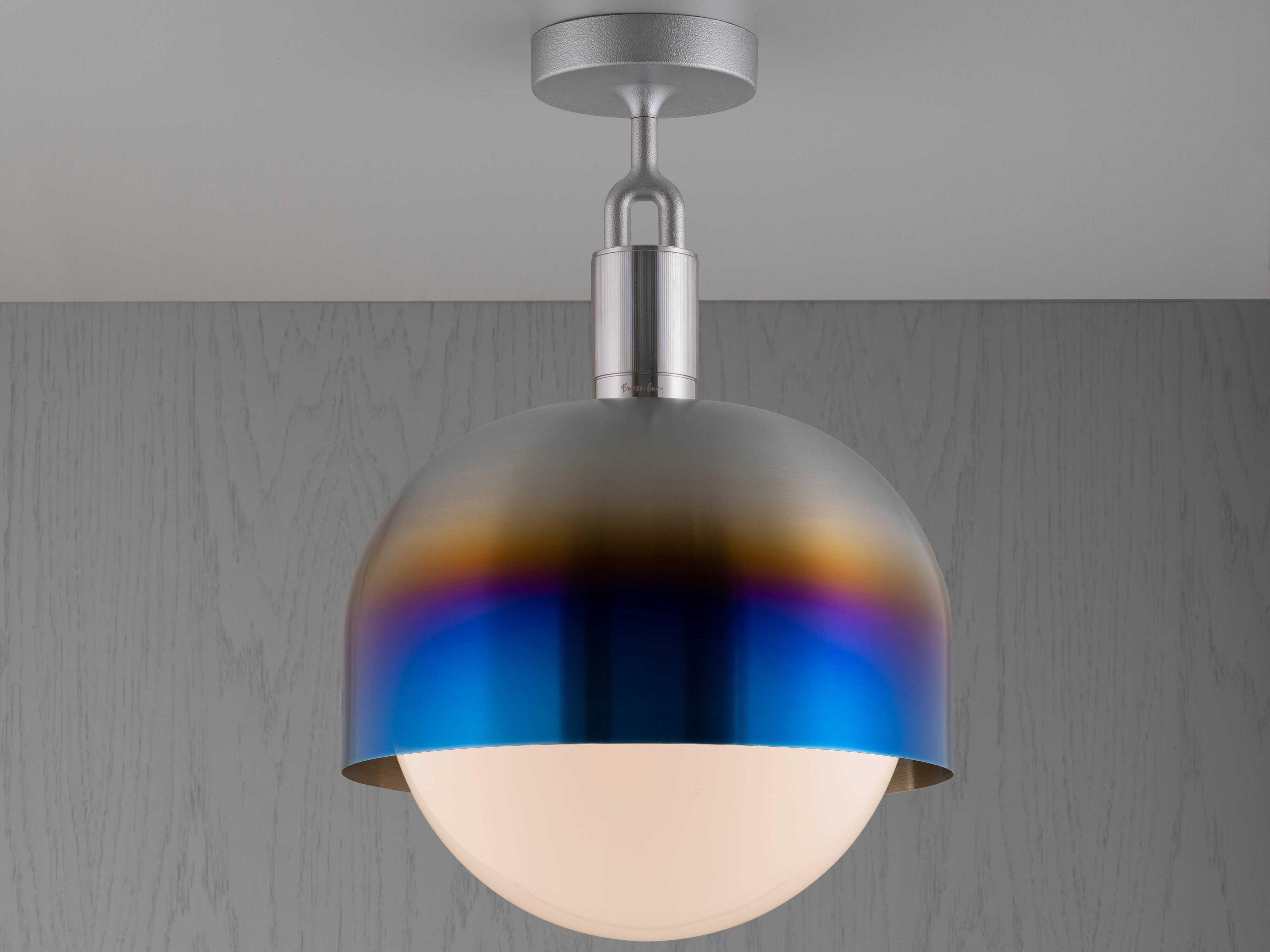 Buster + Punch Forked 1-Light Burnt Steel Semi Flush Mount