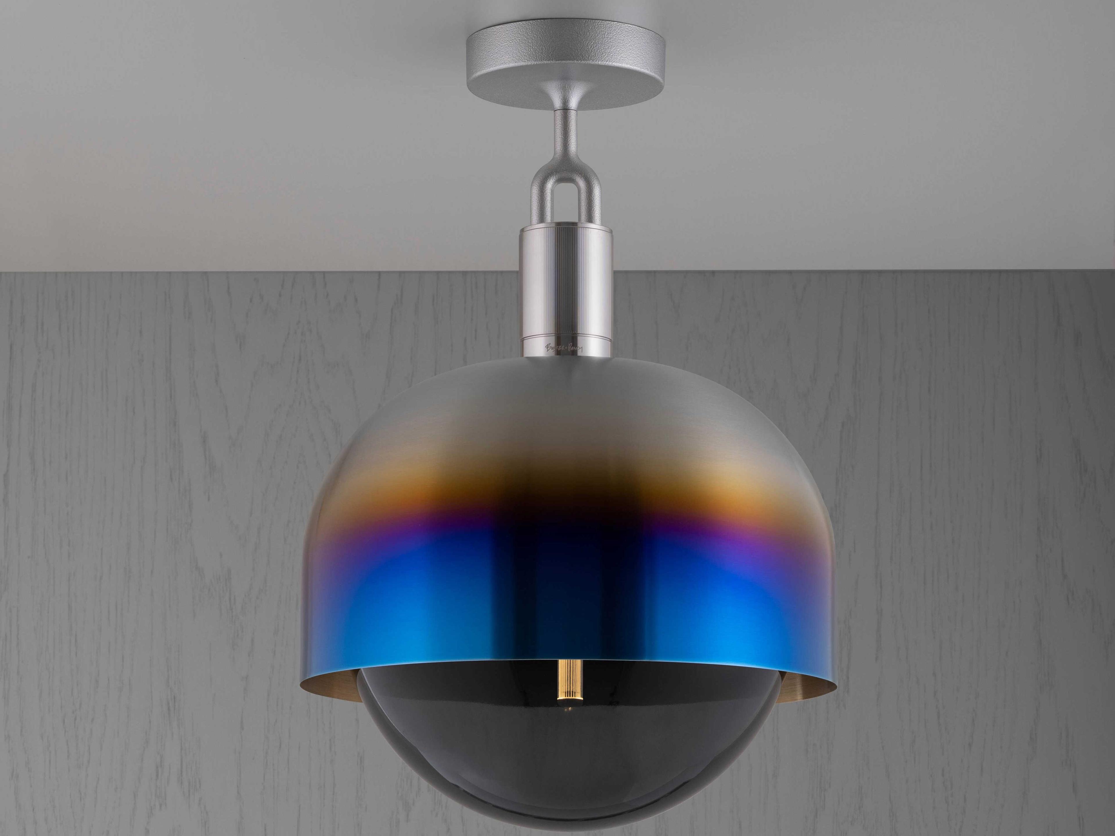 Buster + Punch Forked 1-Light Burnt Steel Semi Flush Mount