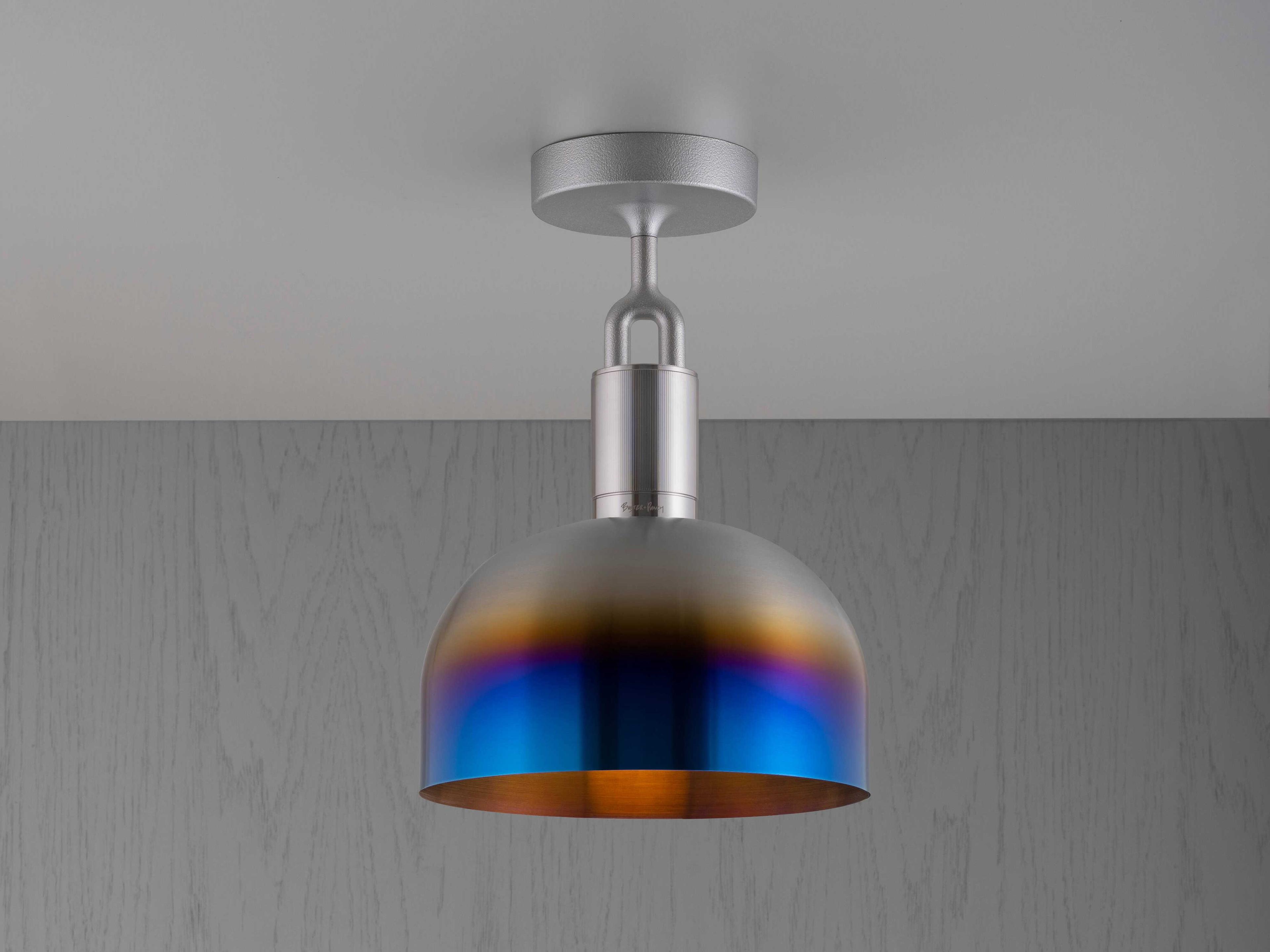 Buster + Punch Forked 1-Light Burnt Steel Semi Flush Mount