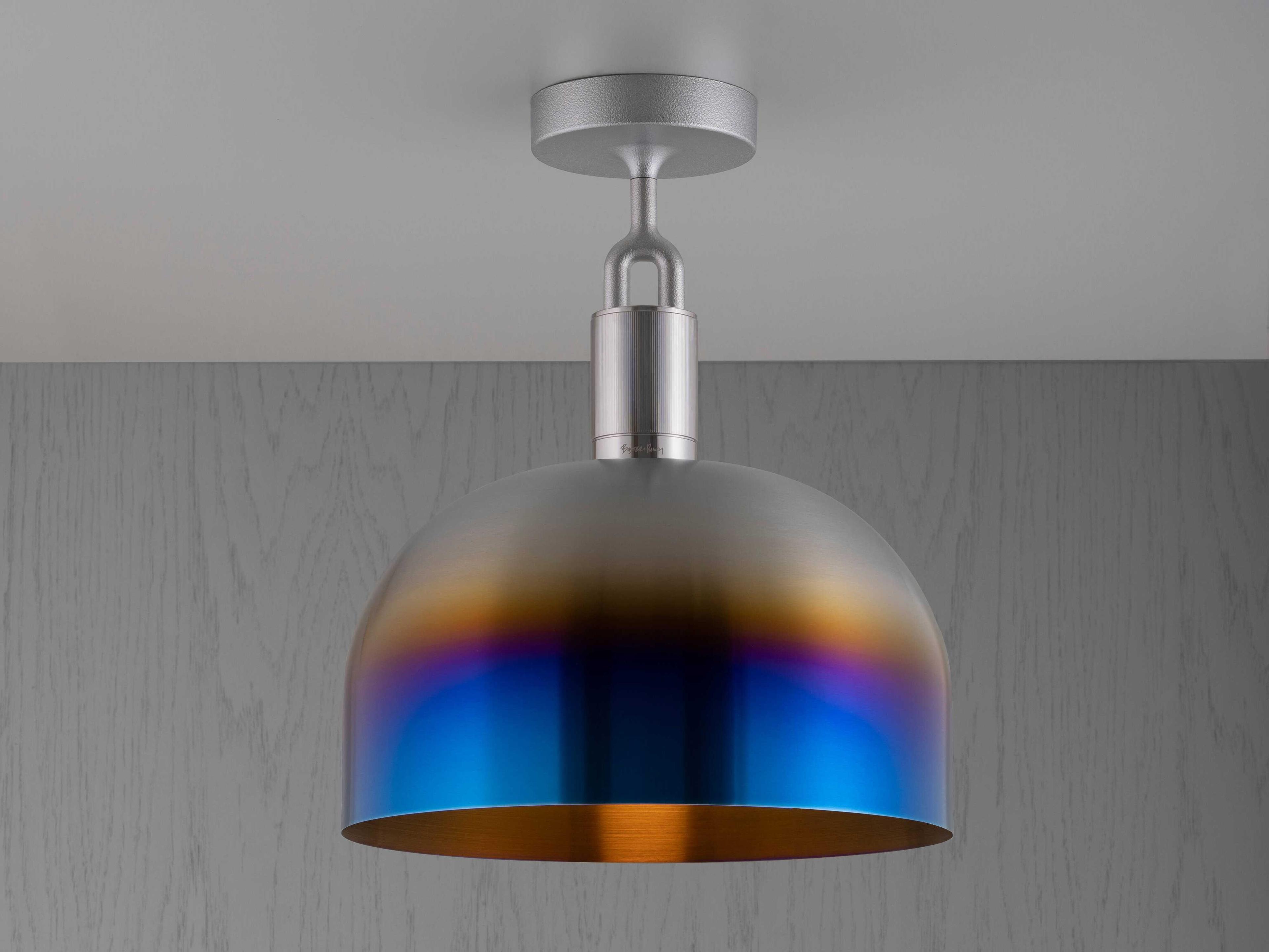 Buster + Punch Forked 1-Light Burnt Steel Semi Flush Mount