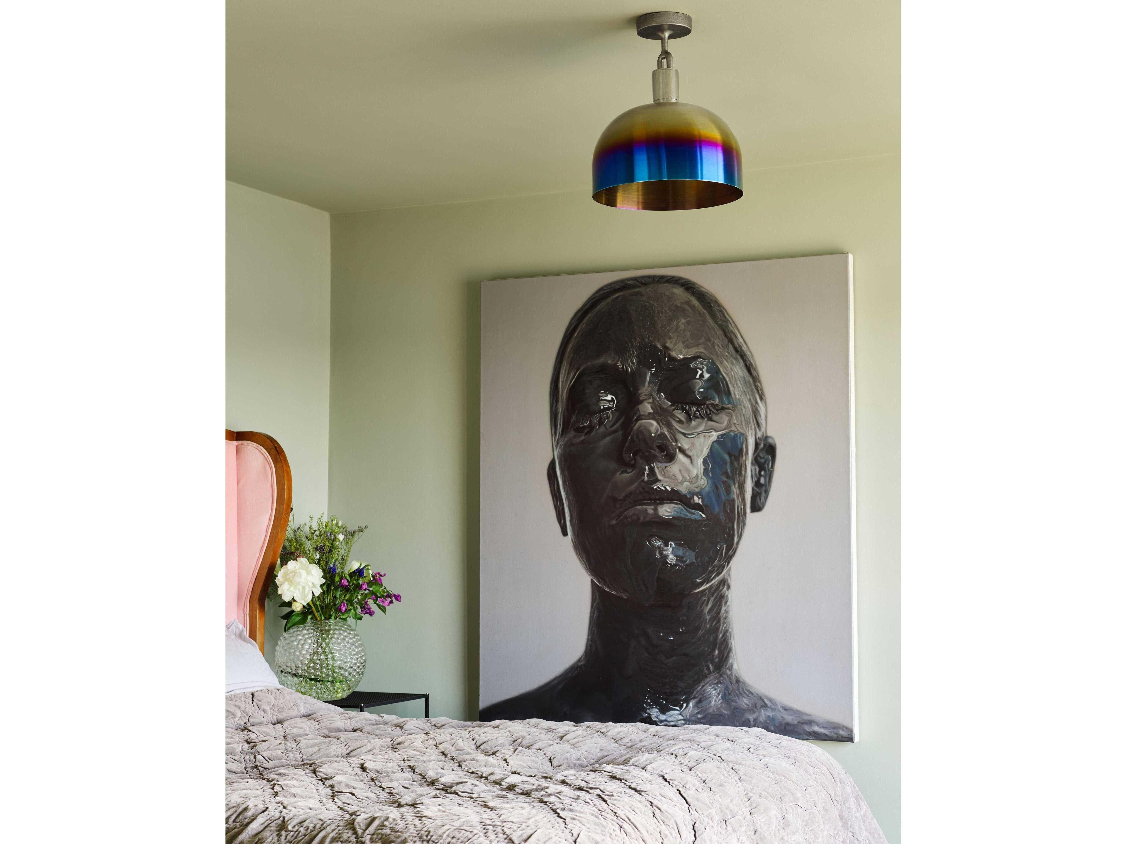 Buster + Punch Forked 1-Light Burnt Steel Semi Flush Mount