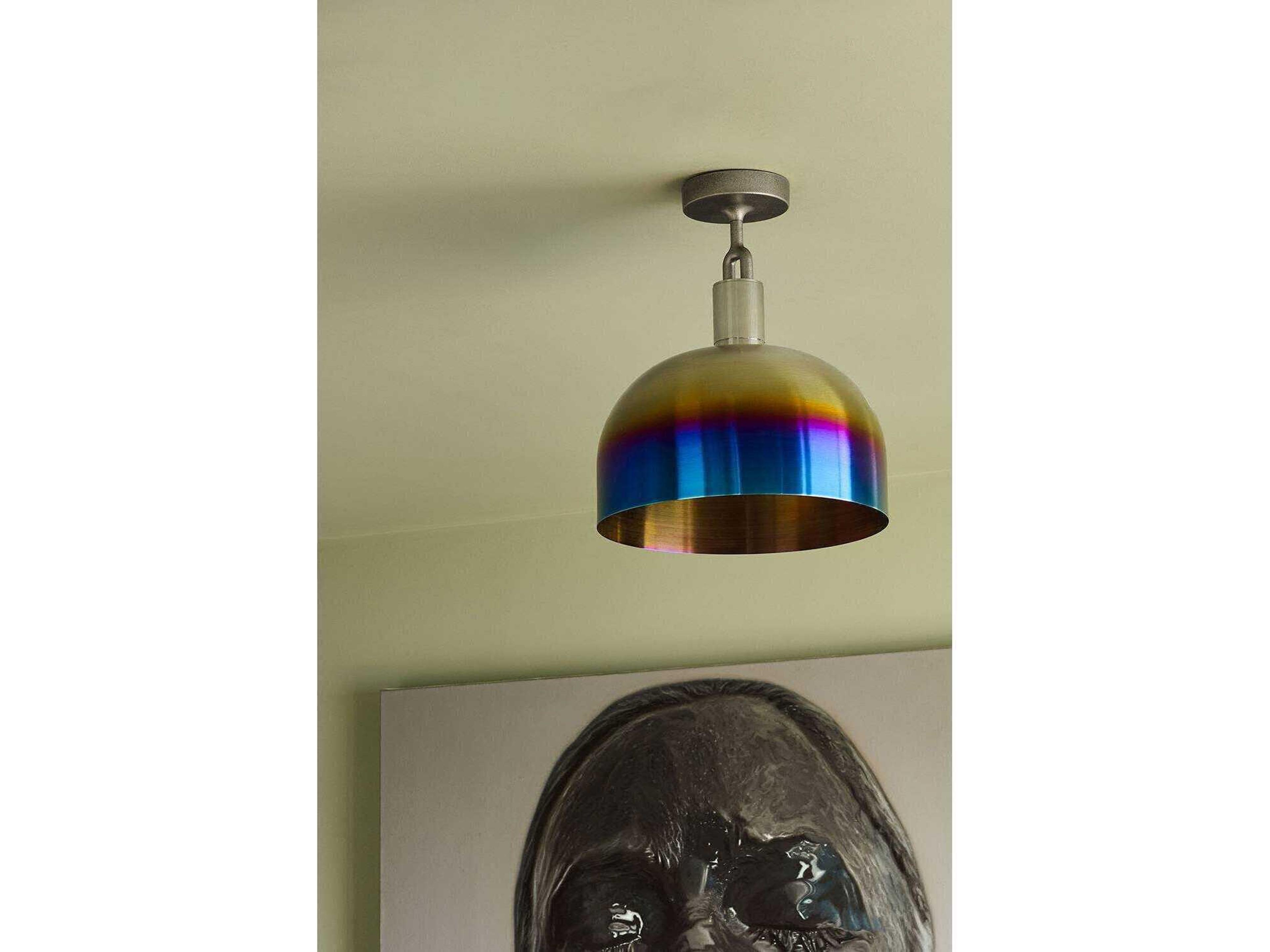 Buster + Punch Forked 1-Light Burnt Steel Semi Flush Mount