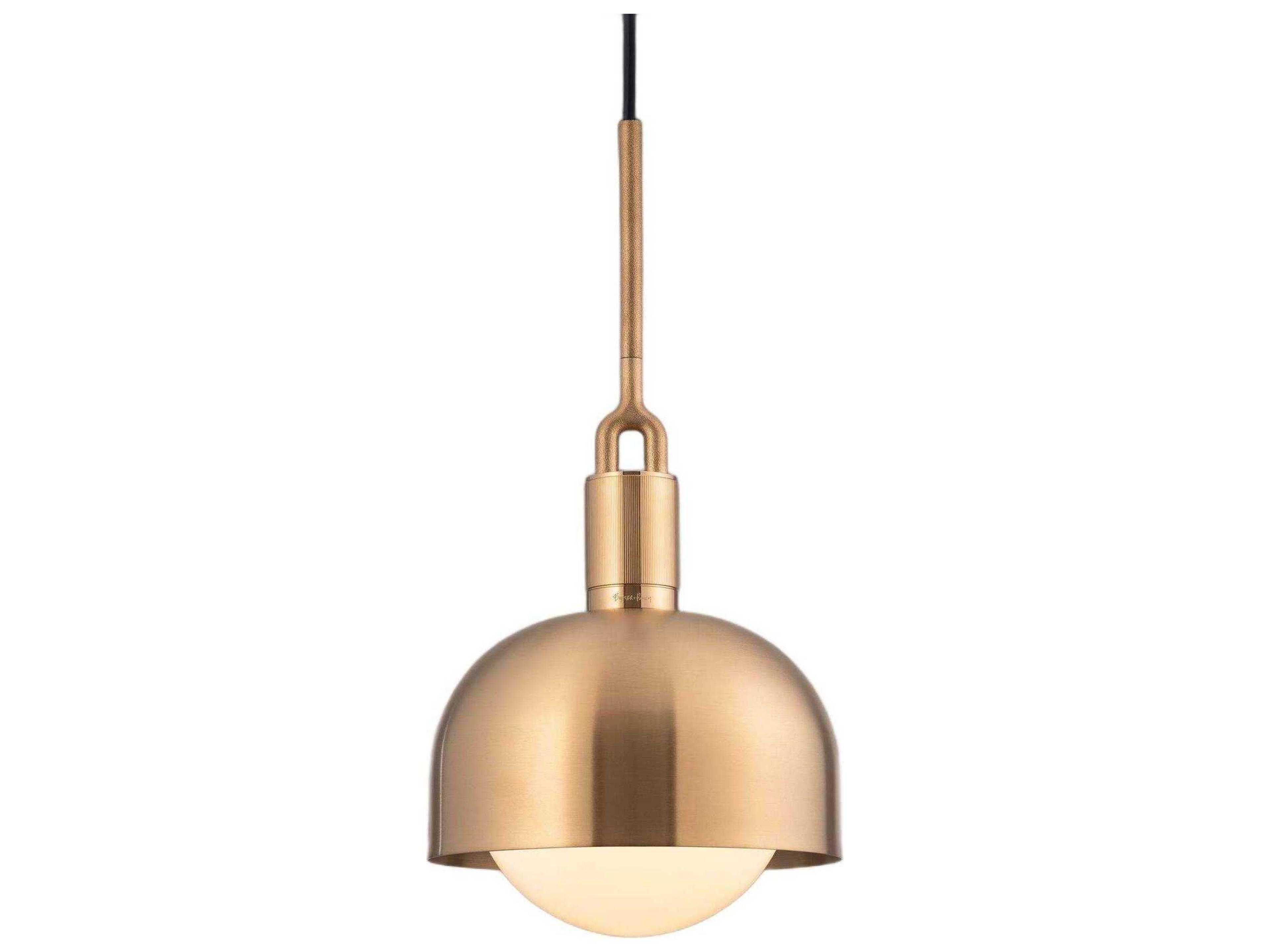 Forked 1-Light Brass Mini Pendant