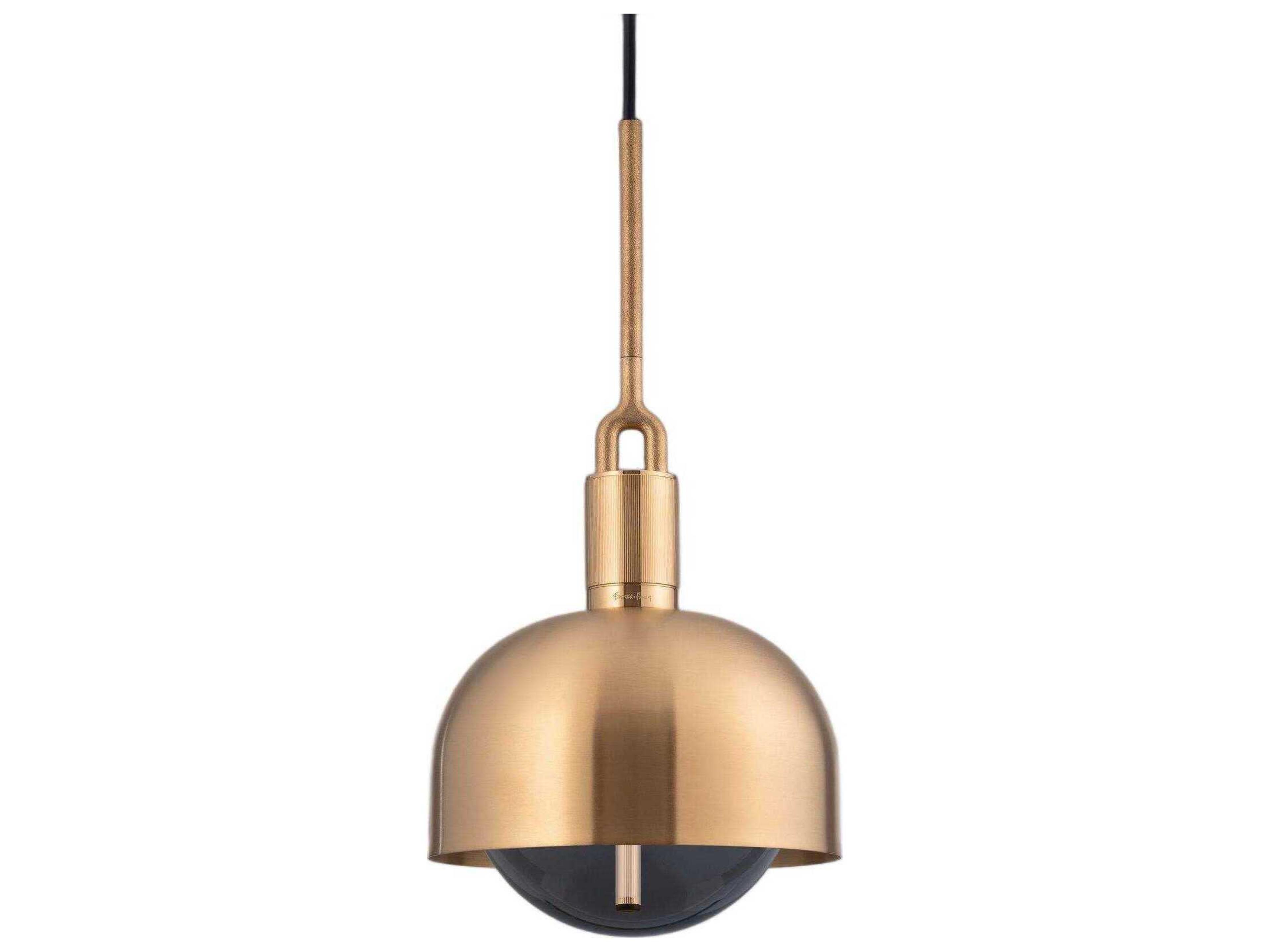 Forked 1-Light Brass Mini Pendant