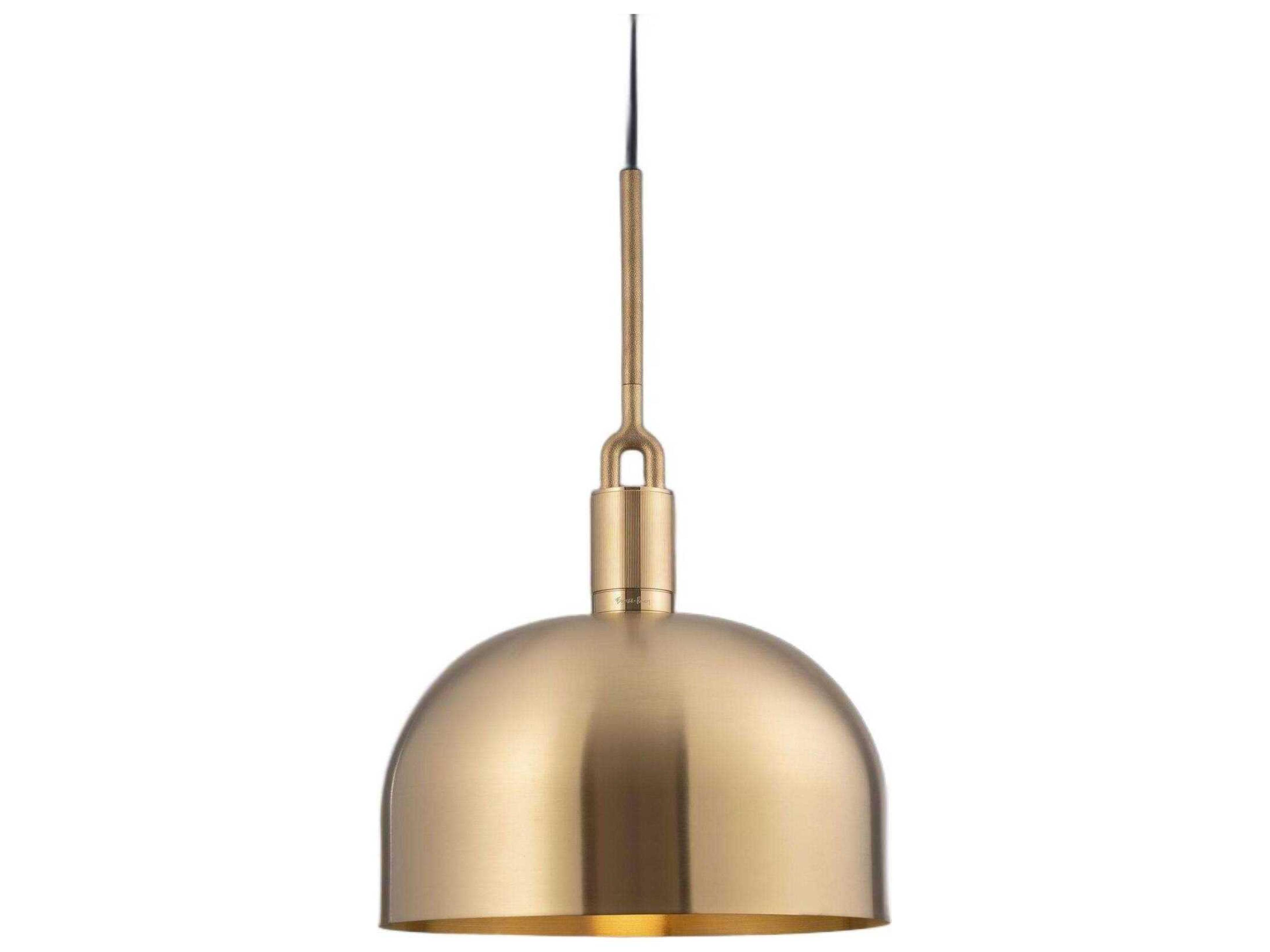 Forked 1-Light Brass Pendant