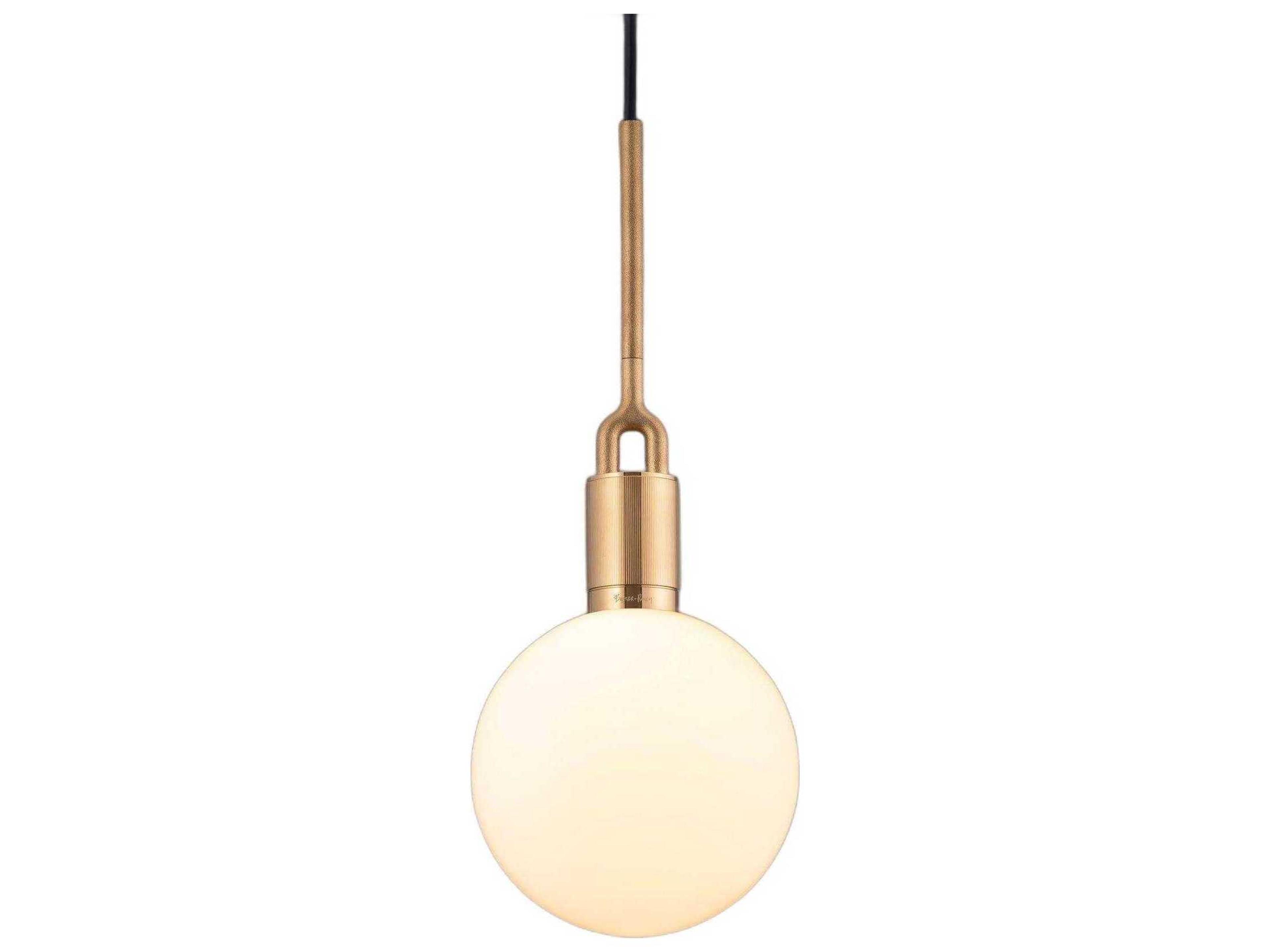 Forked 1-Light Brass Globe Mini Pendant