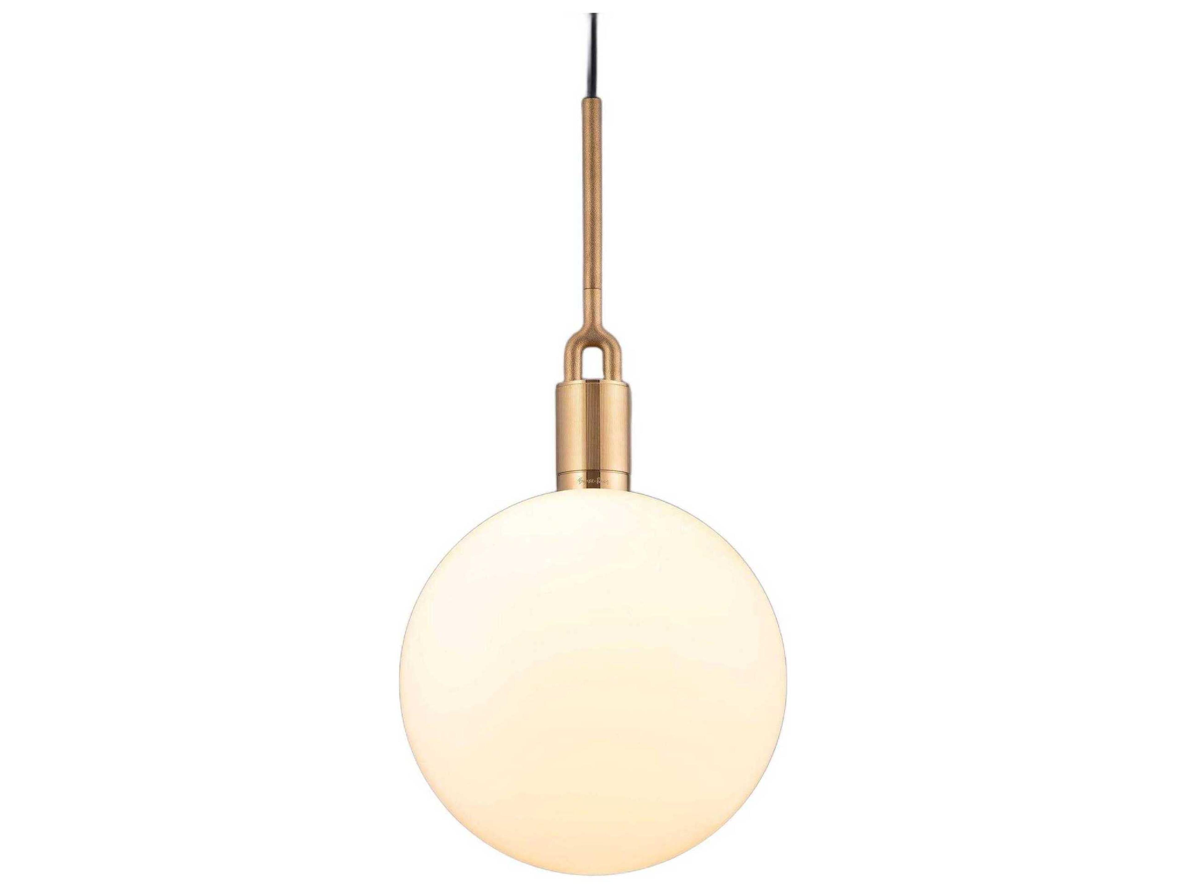 Forked 1-Light Brass Globe Mini Pendant