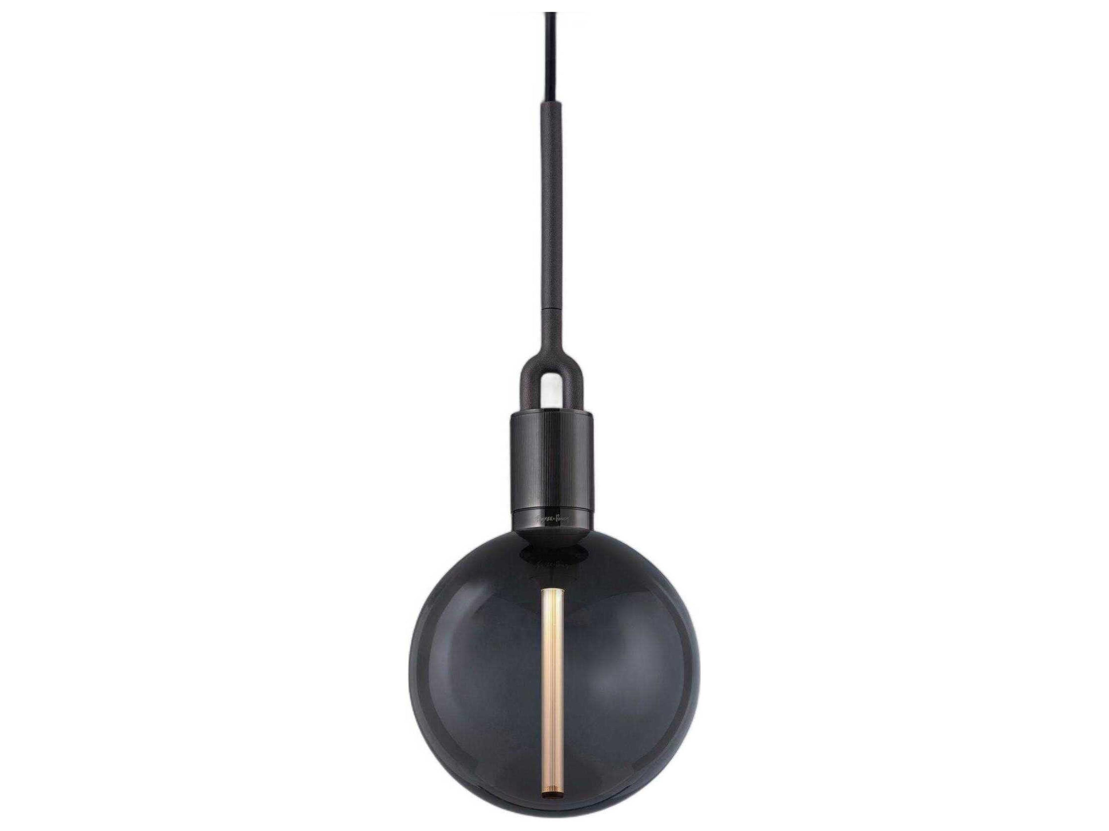 Forked 1-Light Gun Metal Gunmetal Globe Mini Pendant