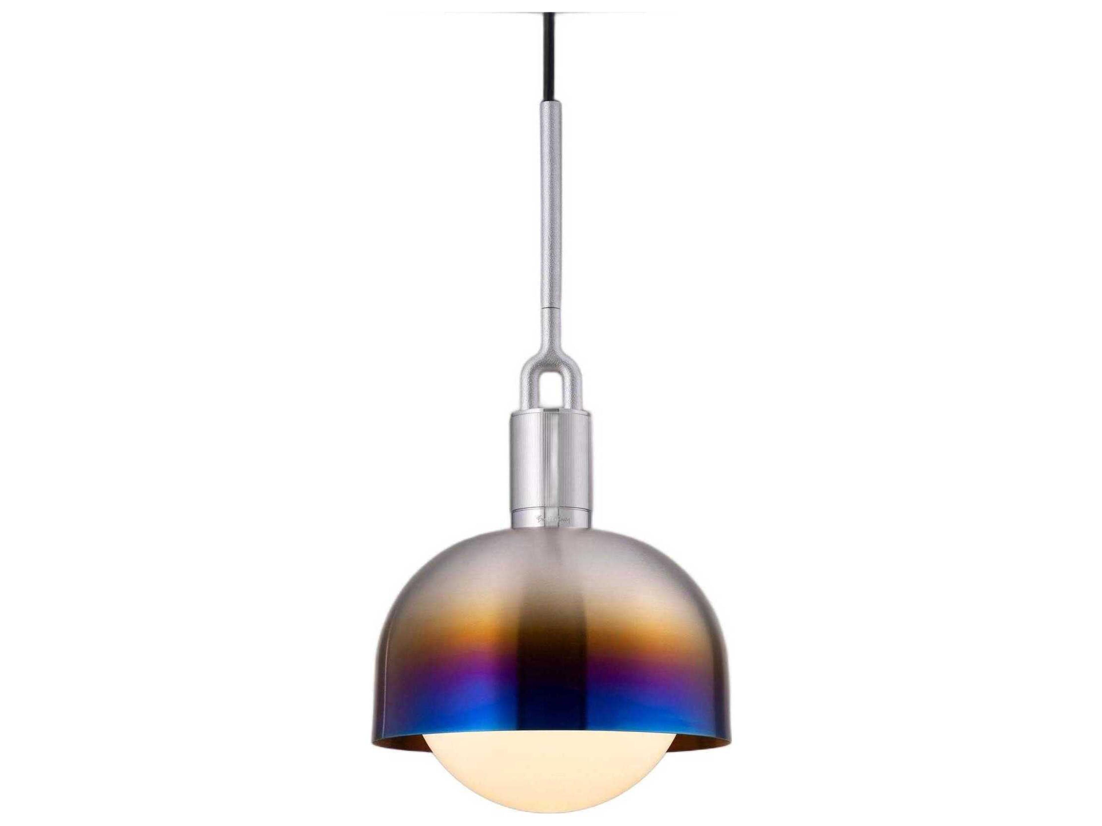 Forked 1-Light Burnt Steel Linear Mini Pendant