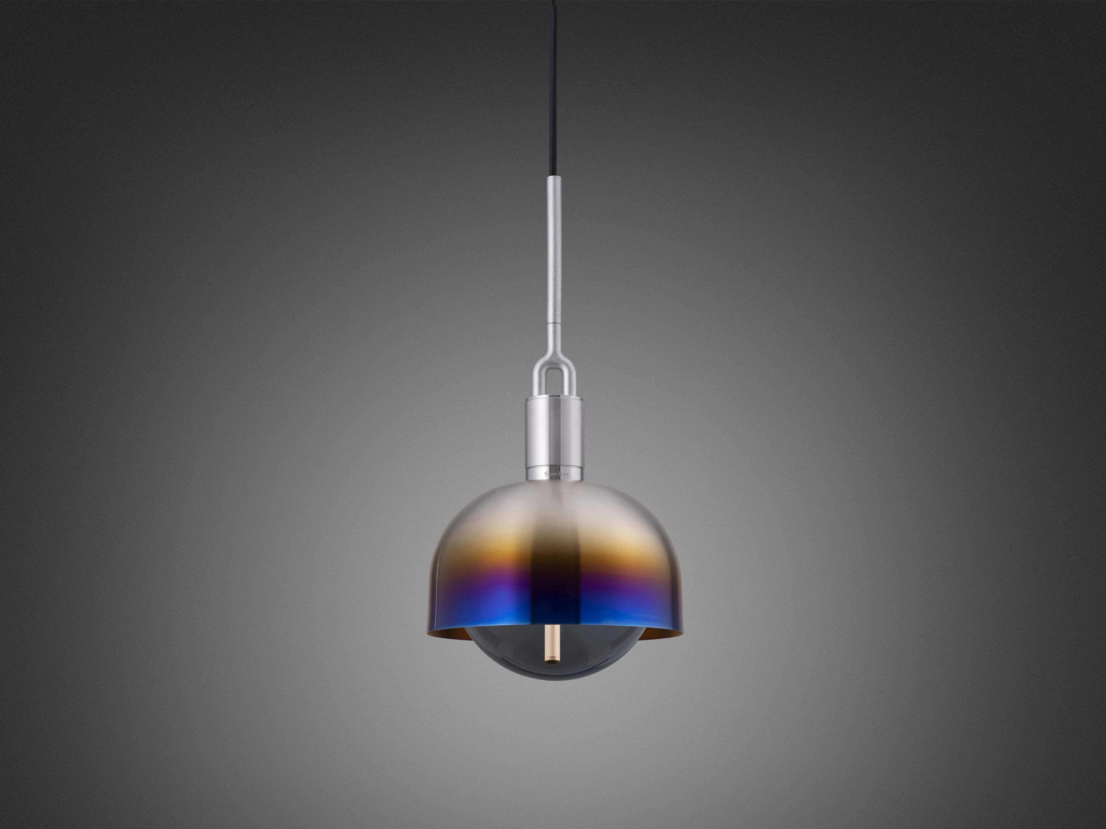 Buster + Punch Forked 1-Light Burnt Steel Mini Pendant