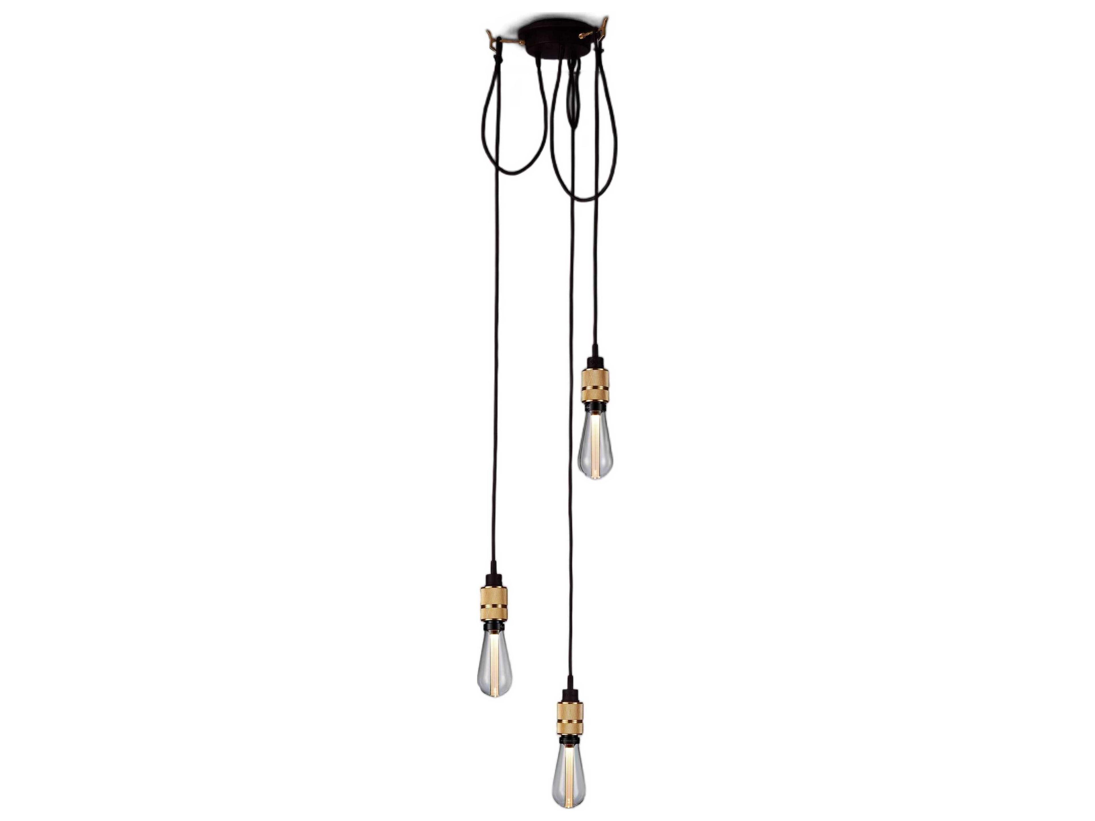 Hooked 3-Light Brass Mini Pendant