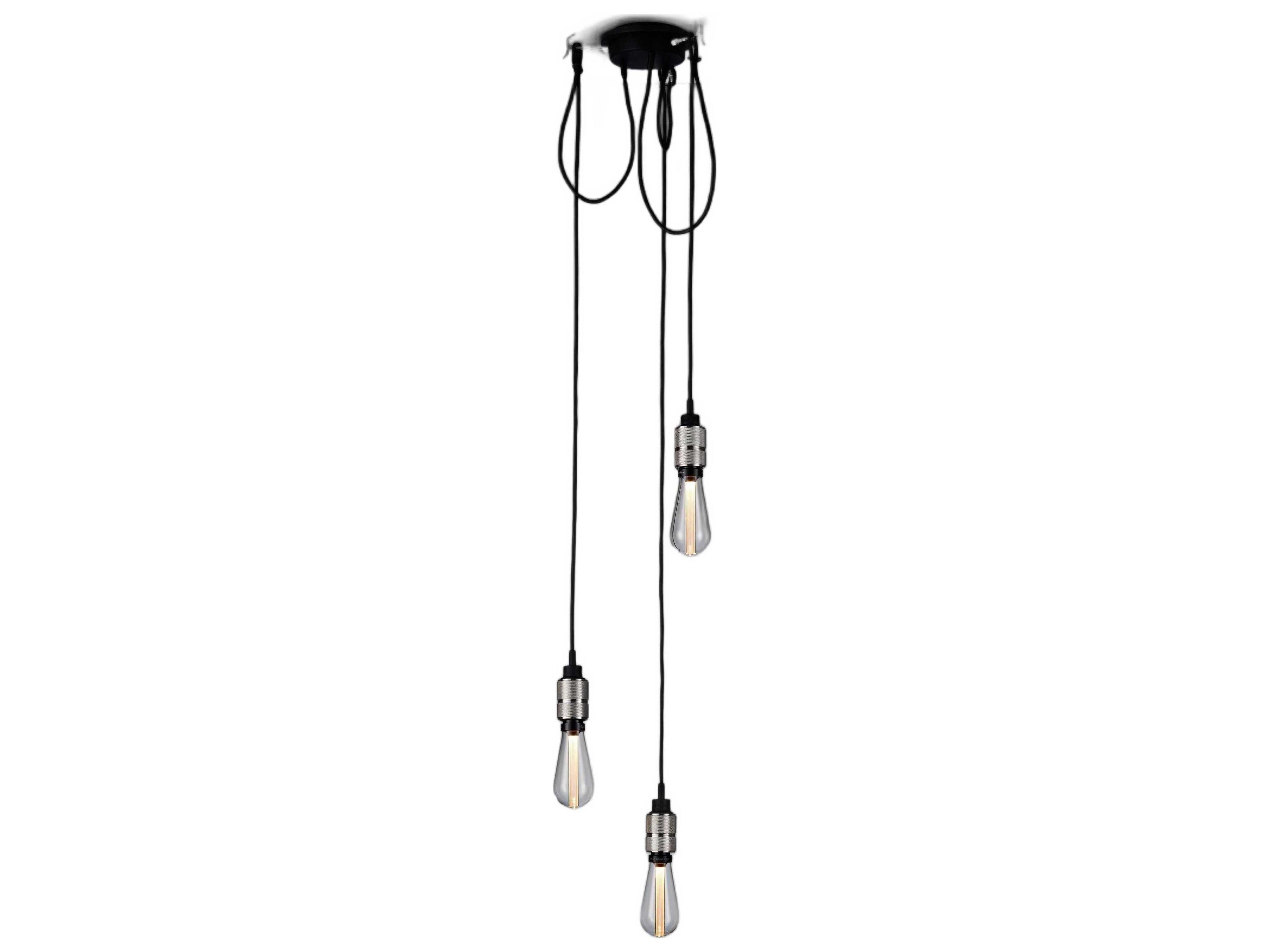 Hooked 3-Light Steel Mini Pendant