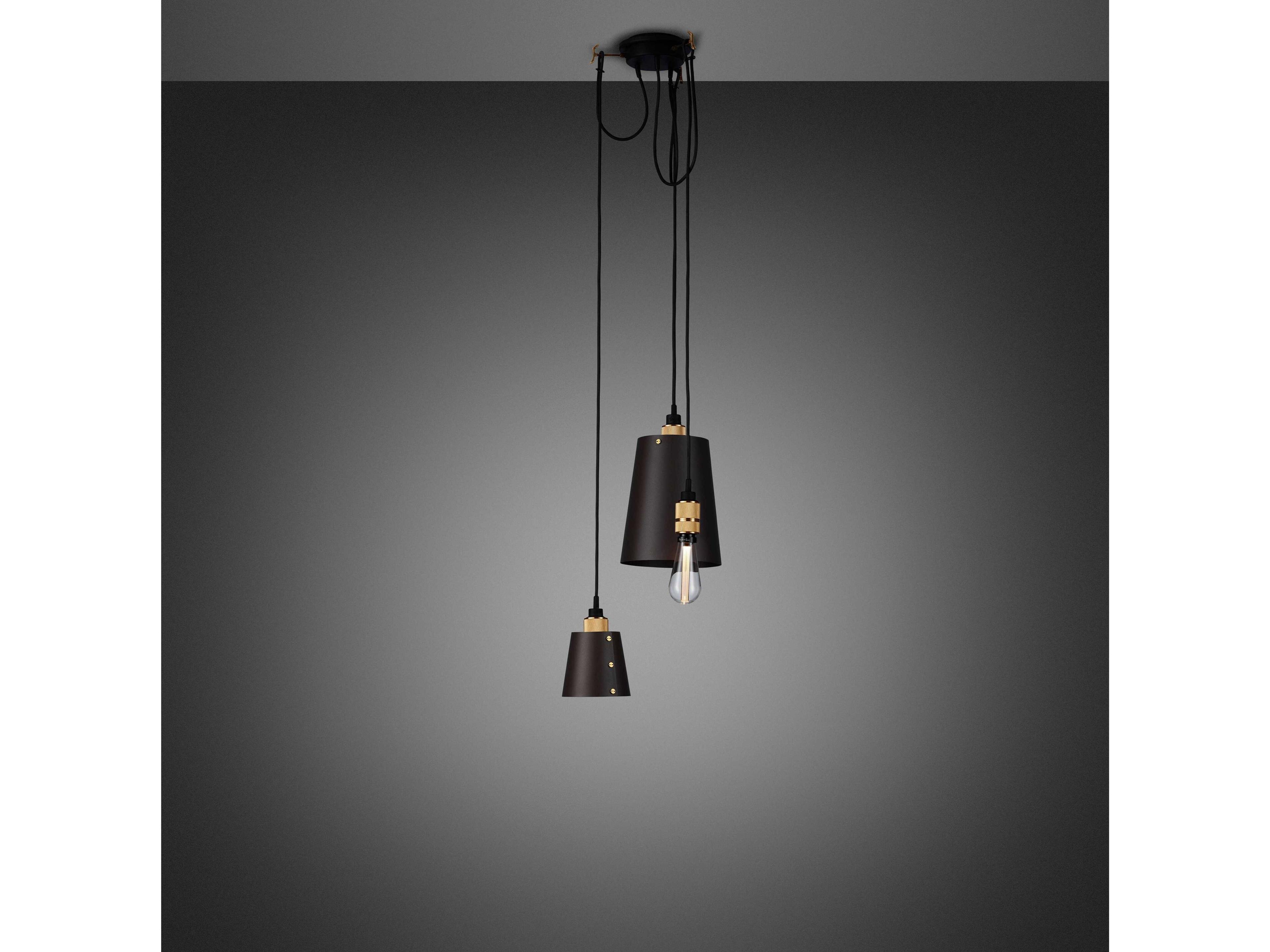 Buster + Punch Hooked 3-Light Brass Black Mini Pendant