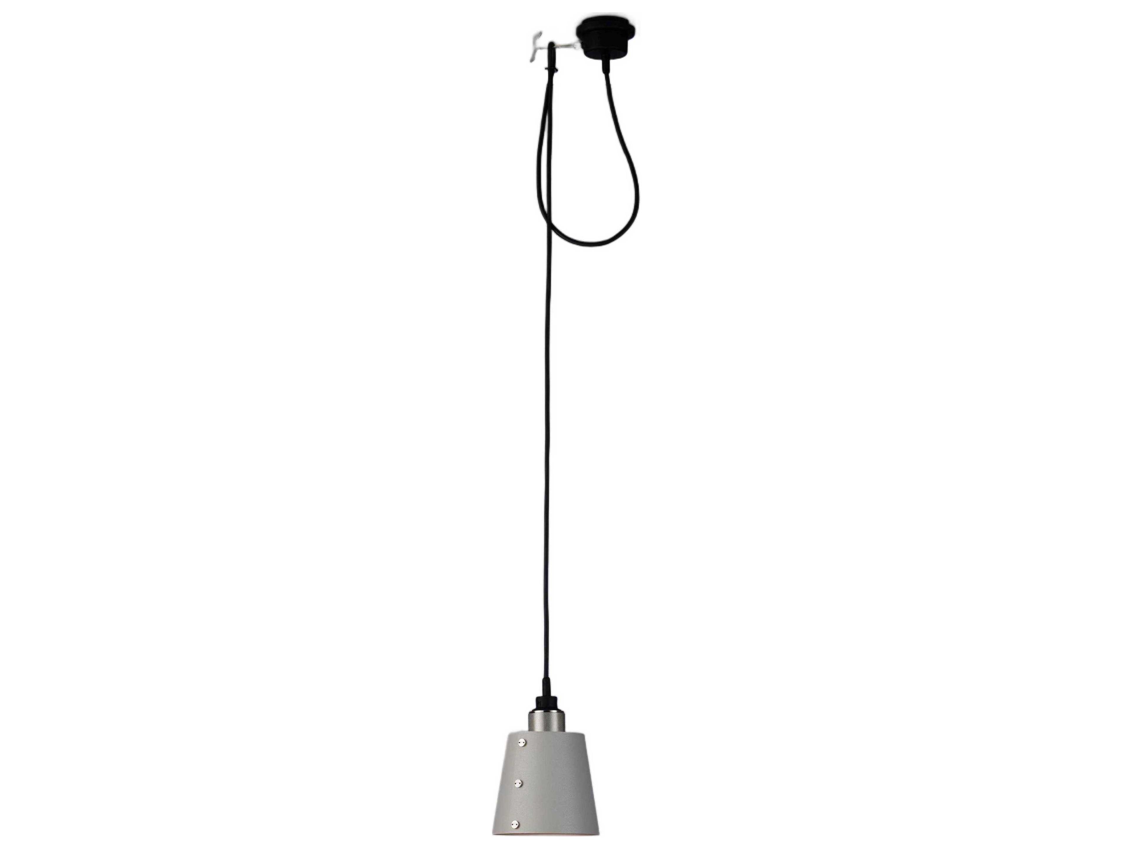 Hooked 1-Light Steel Gray Mini Pendant