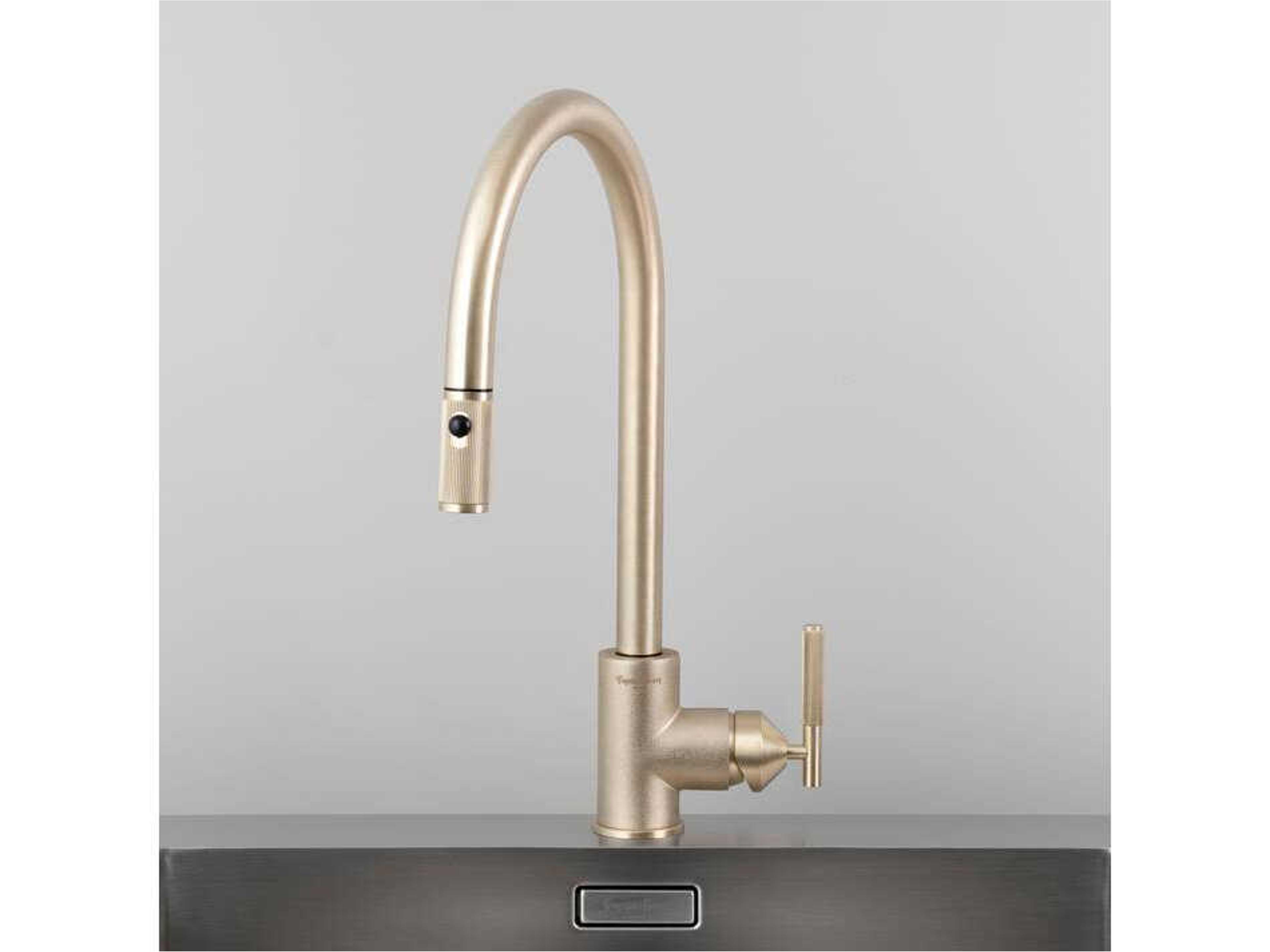 Buster + Punch Brass Pull-Out Kitchen Faucet with Dual Spray