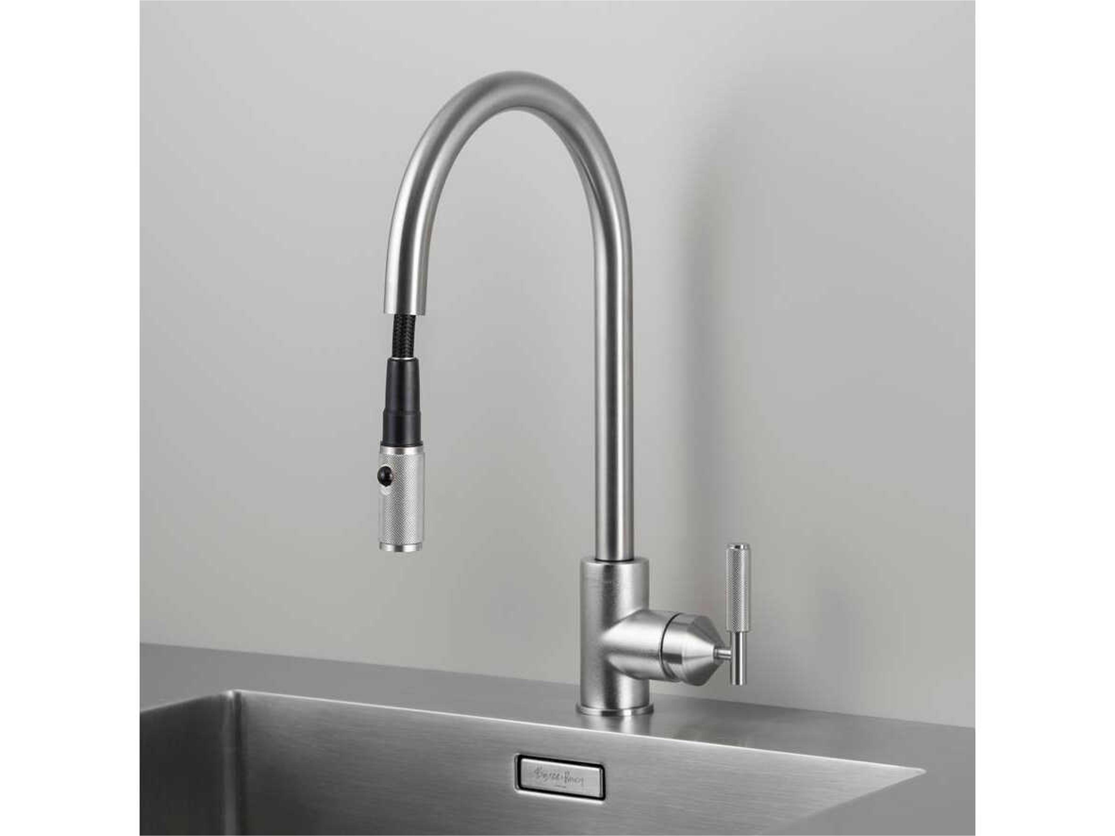 Buster + Punch Steel Pull-Out Kitchen Faucet with Dual Spray