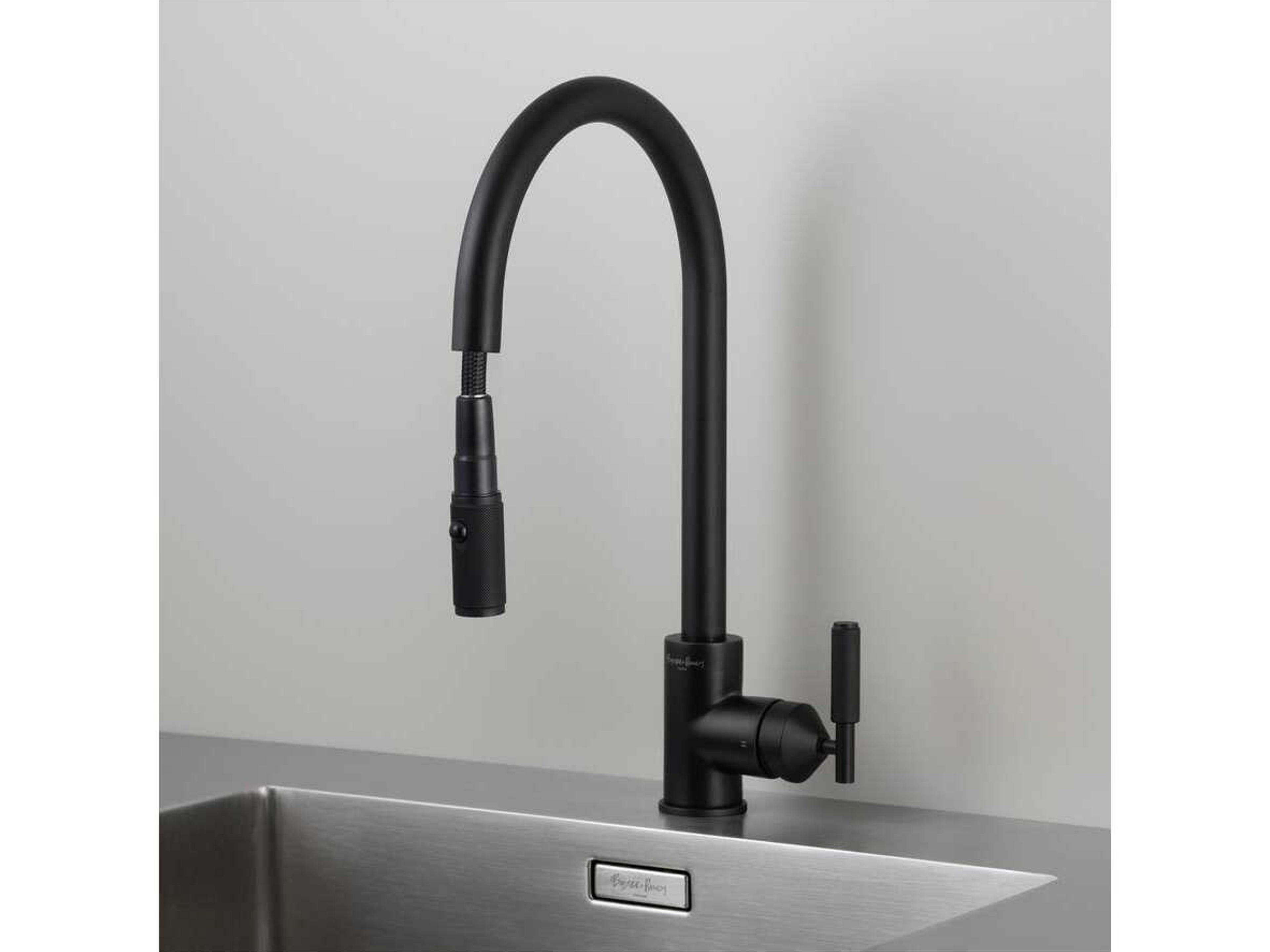 Buster + Punch Welders Black Pull-Out Kitchen Faucet with Dual Spray