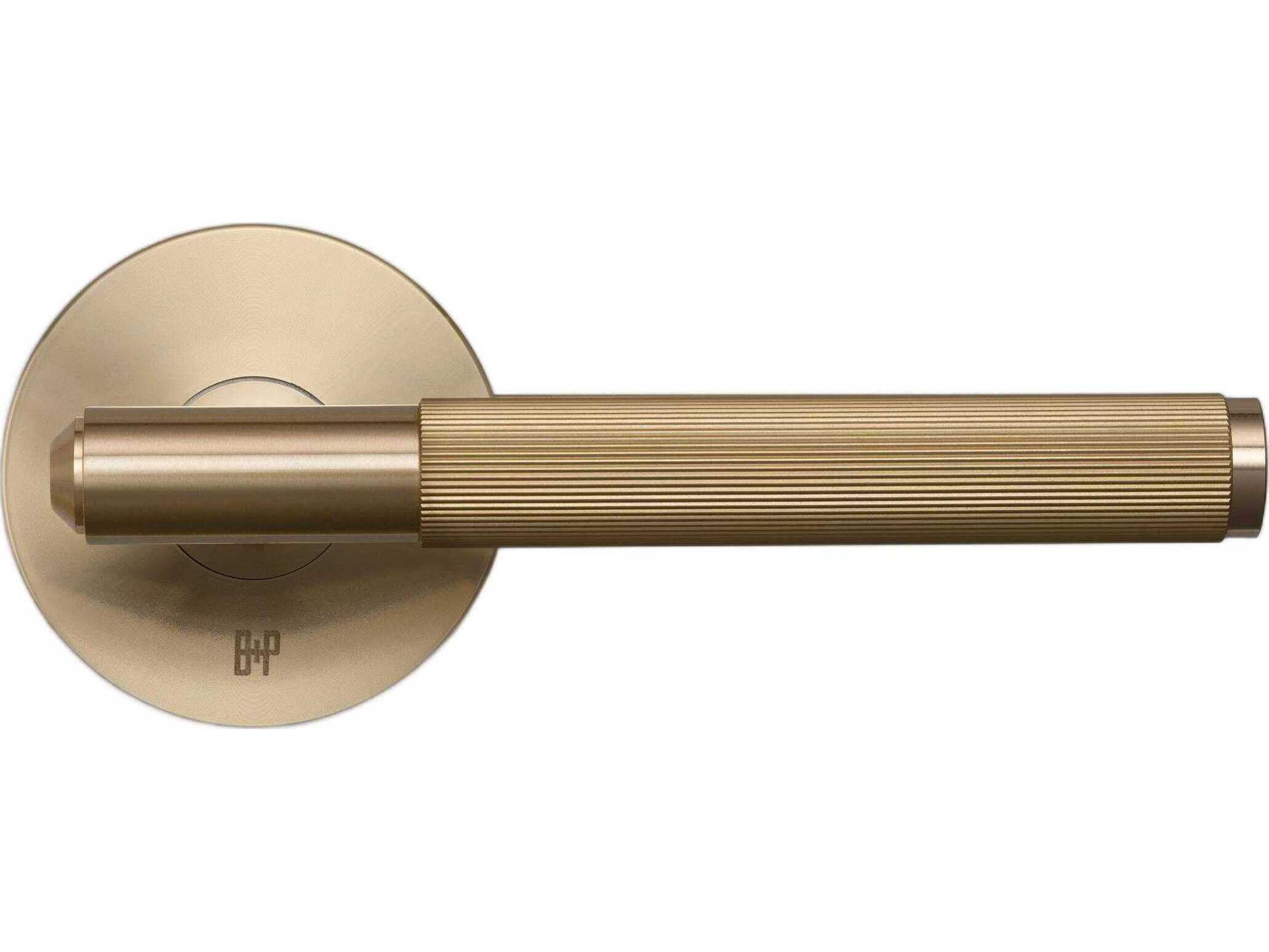 Brass Linear Privacy Door Handle Set