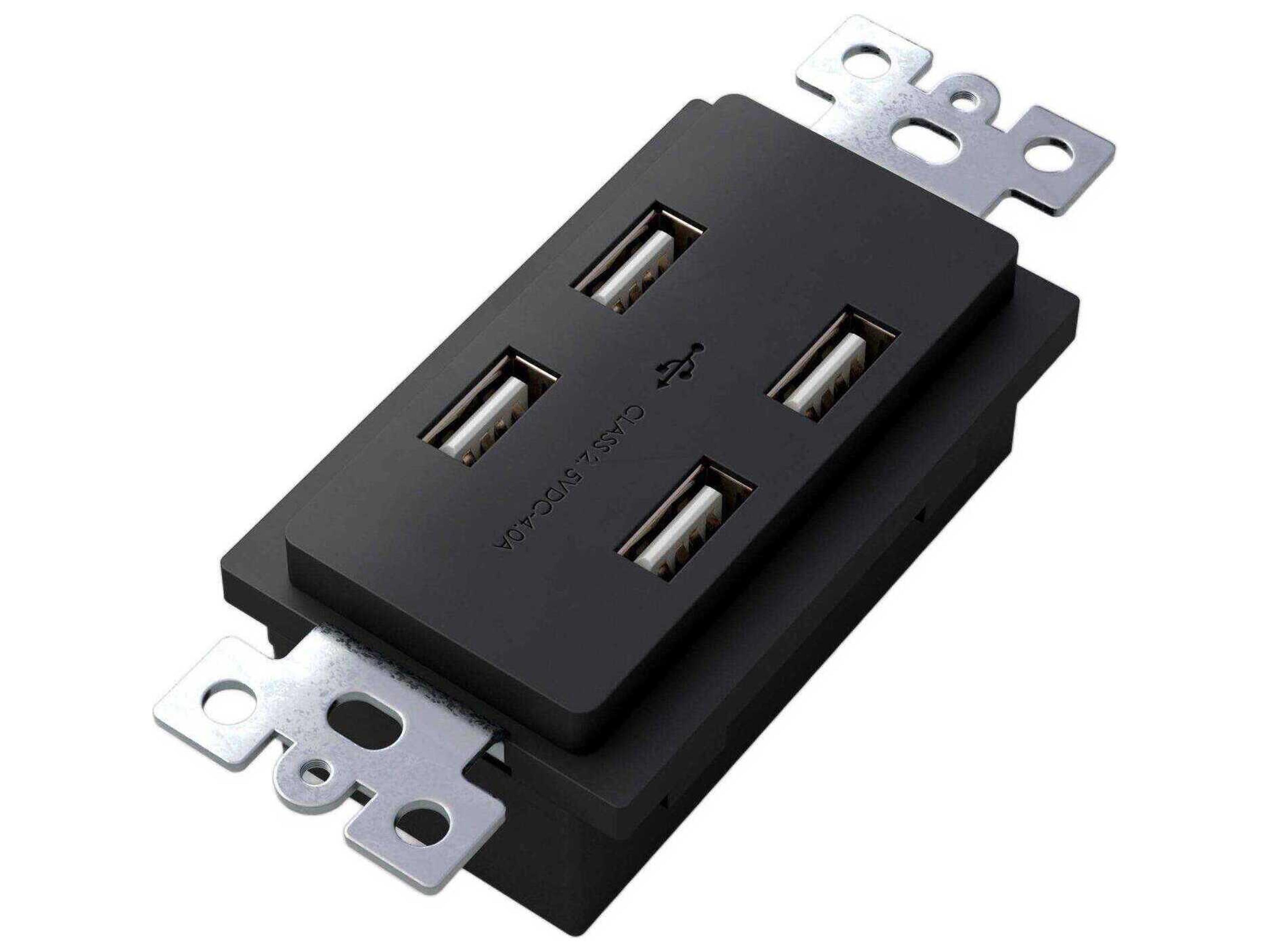 Black USB Outlet Module