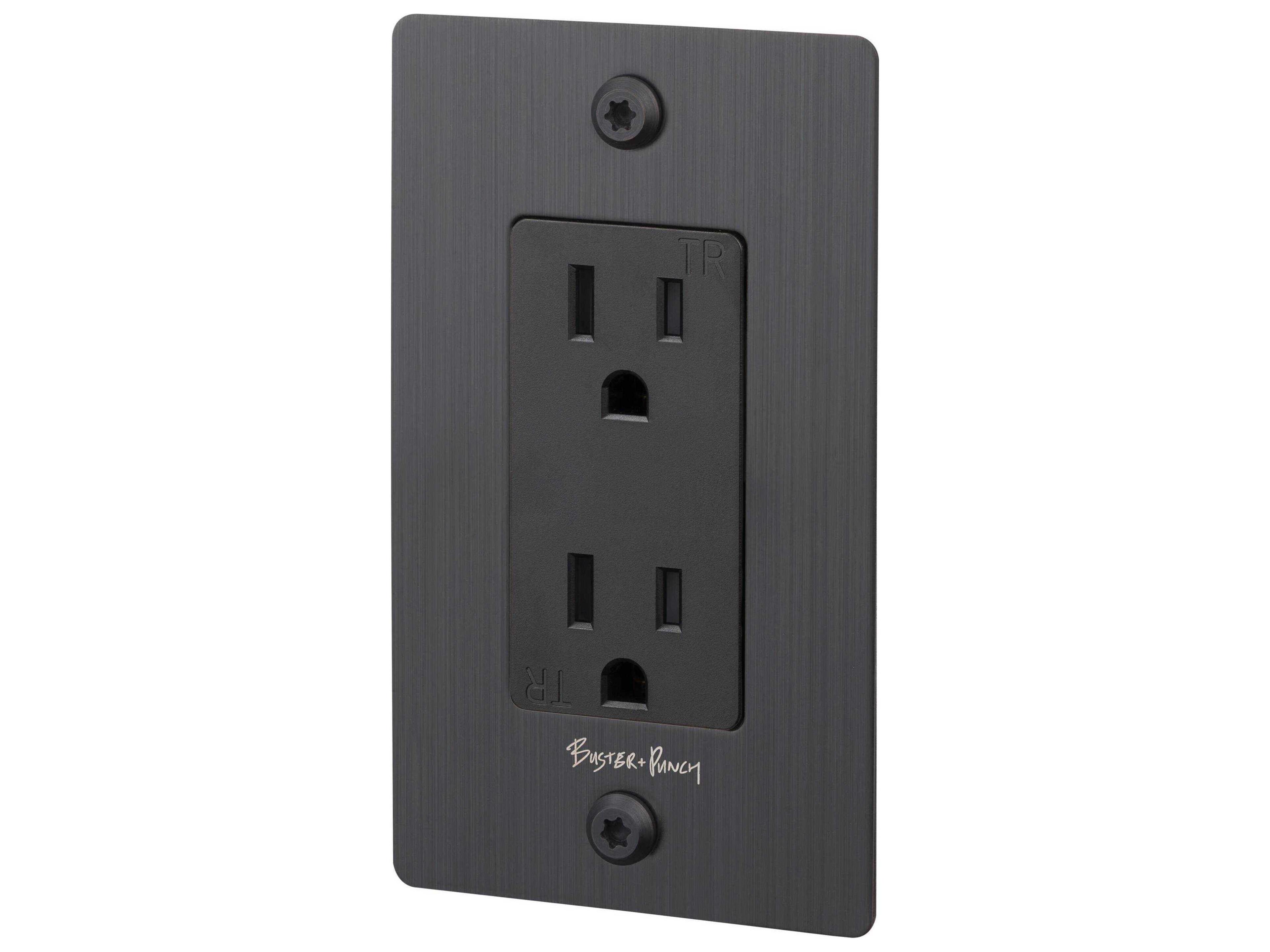 1G Smoked Bronze Linear Duplex Outlet