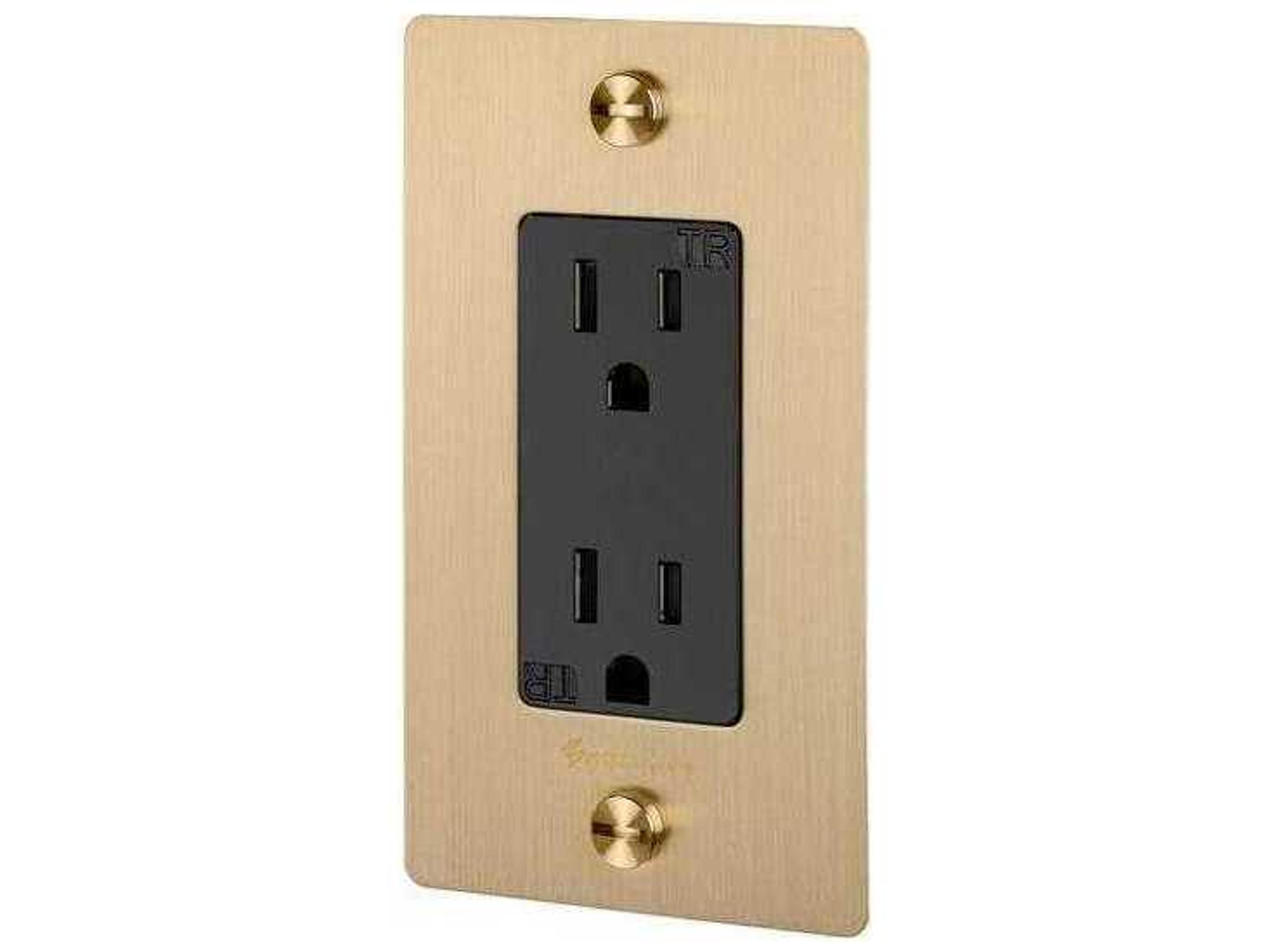 Buster + Punch 1G Brass Outlet with B+P Logo