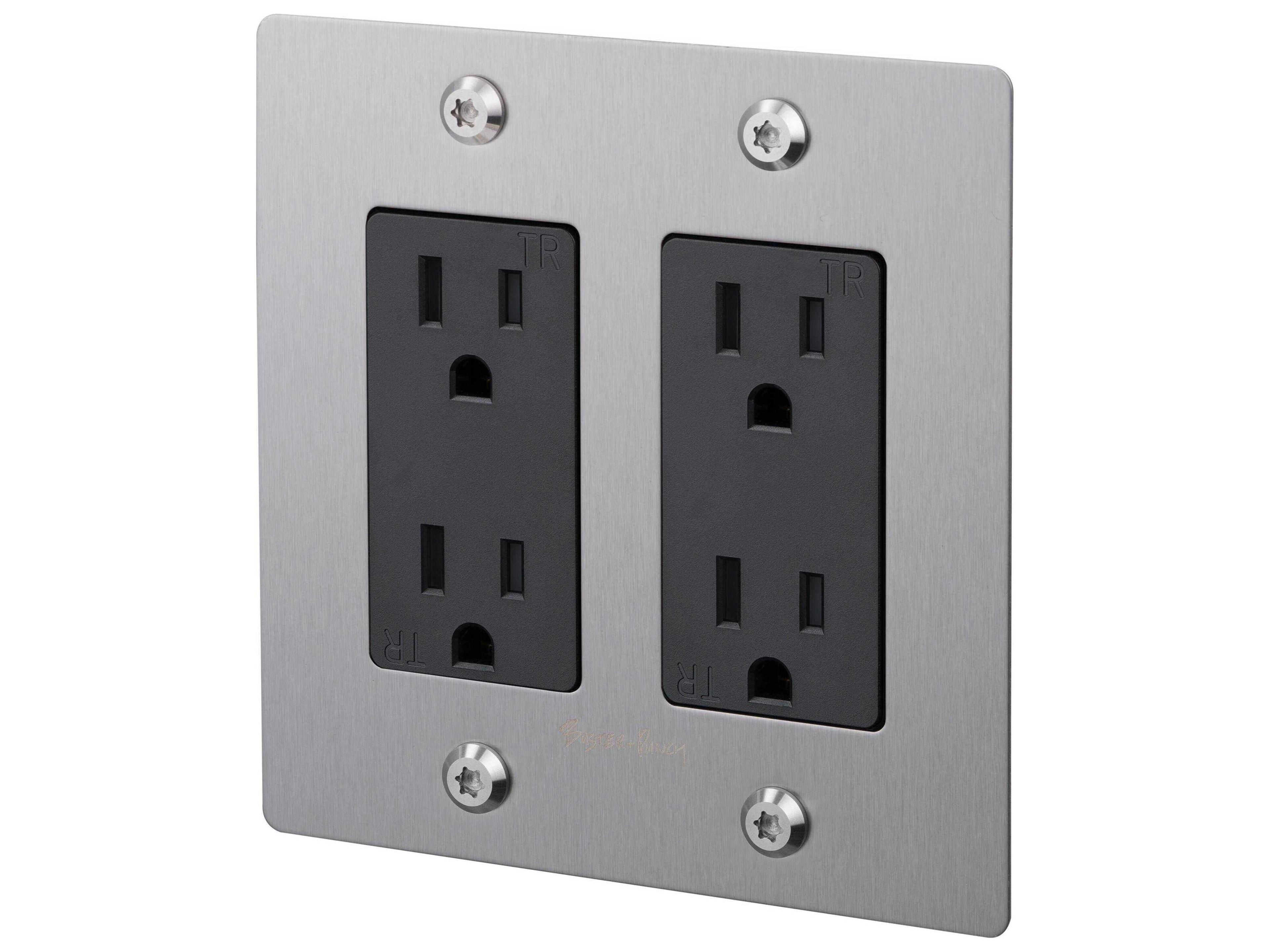 2G Steel Linear Duplex Outlet