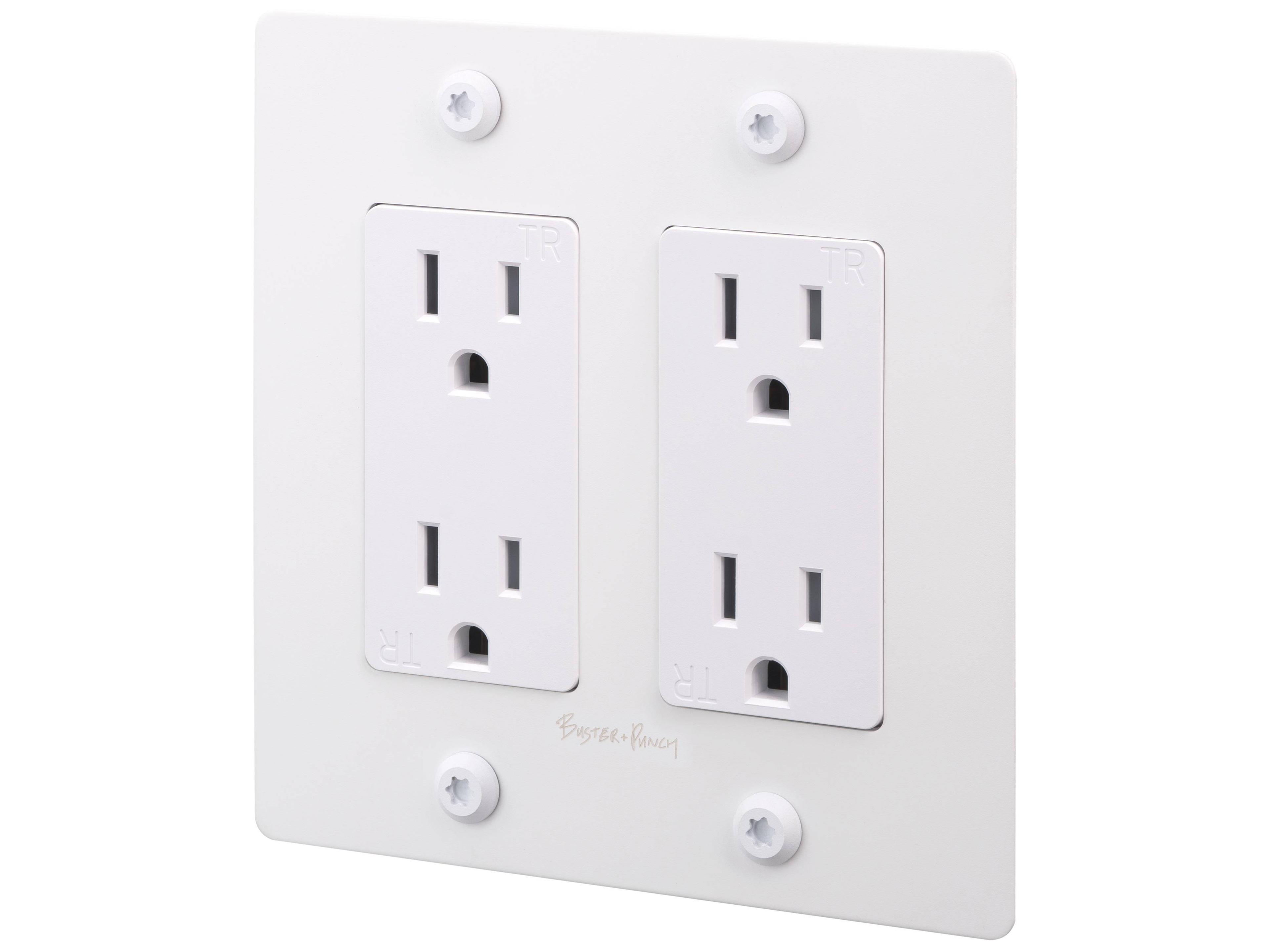 2G White Linear Duplex Outlet