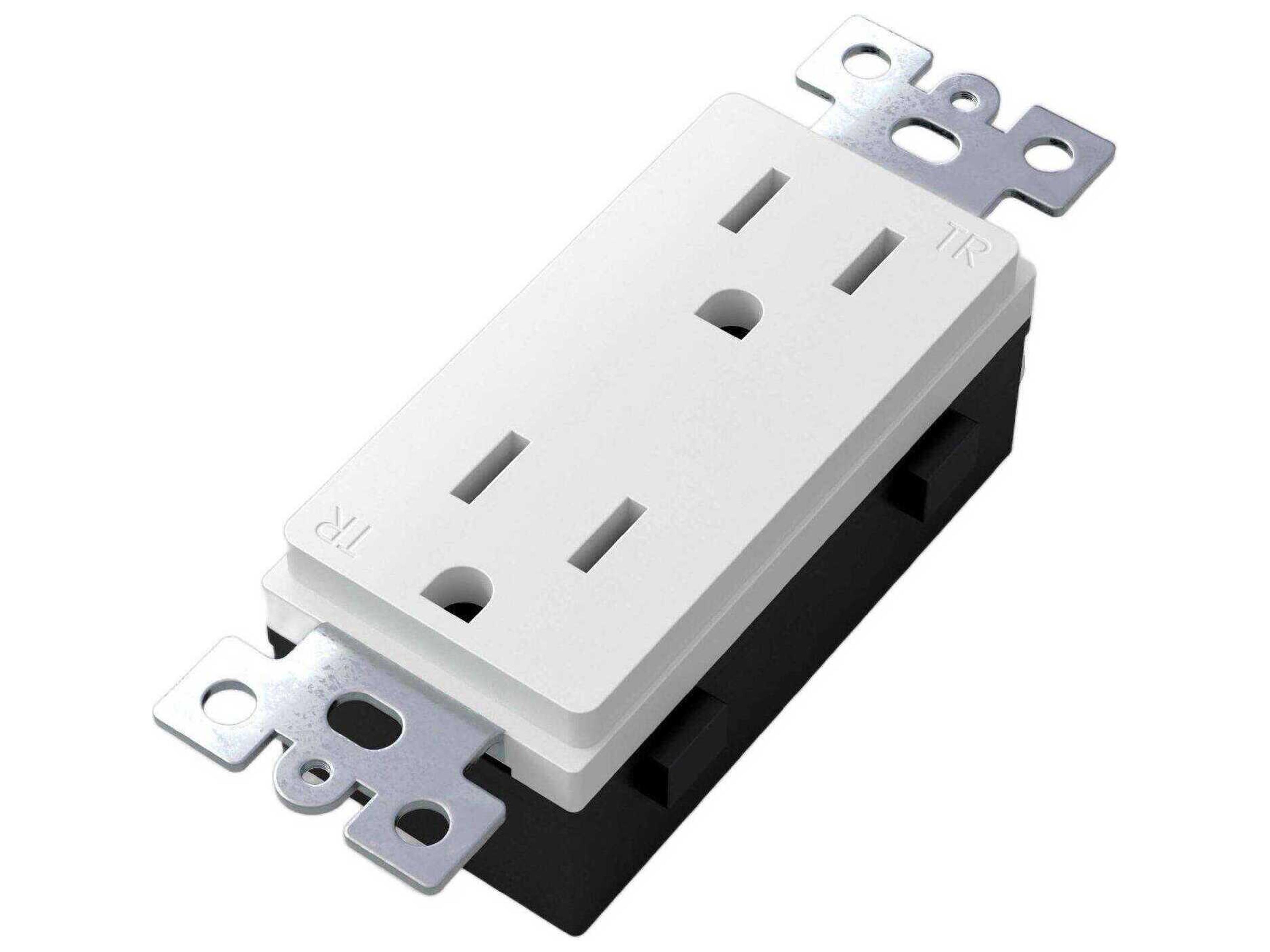 White Duplex Outlet Module