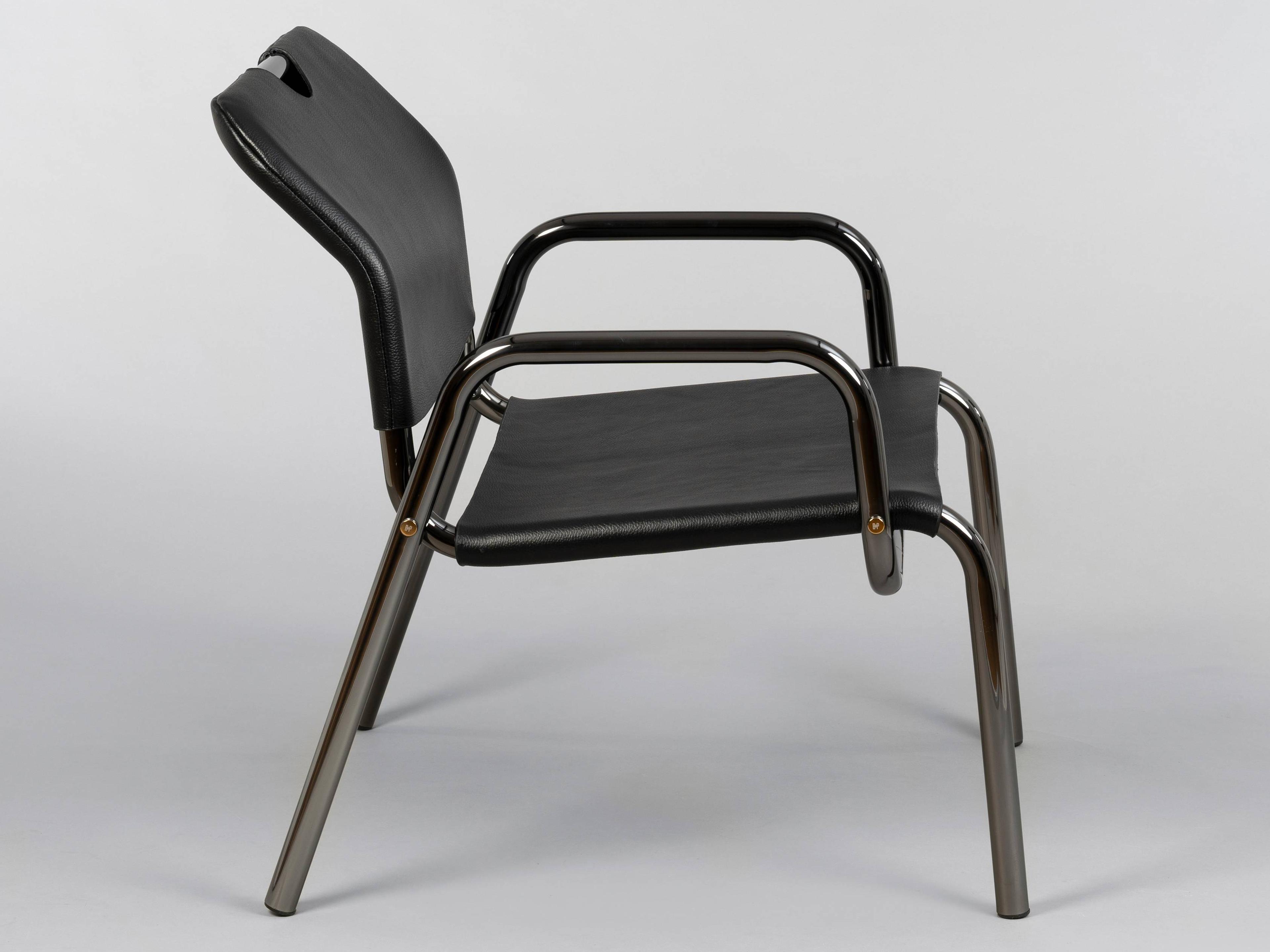 Buster + Punch Black Chrome Leather Accent Chair