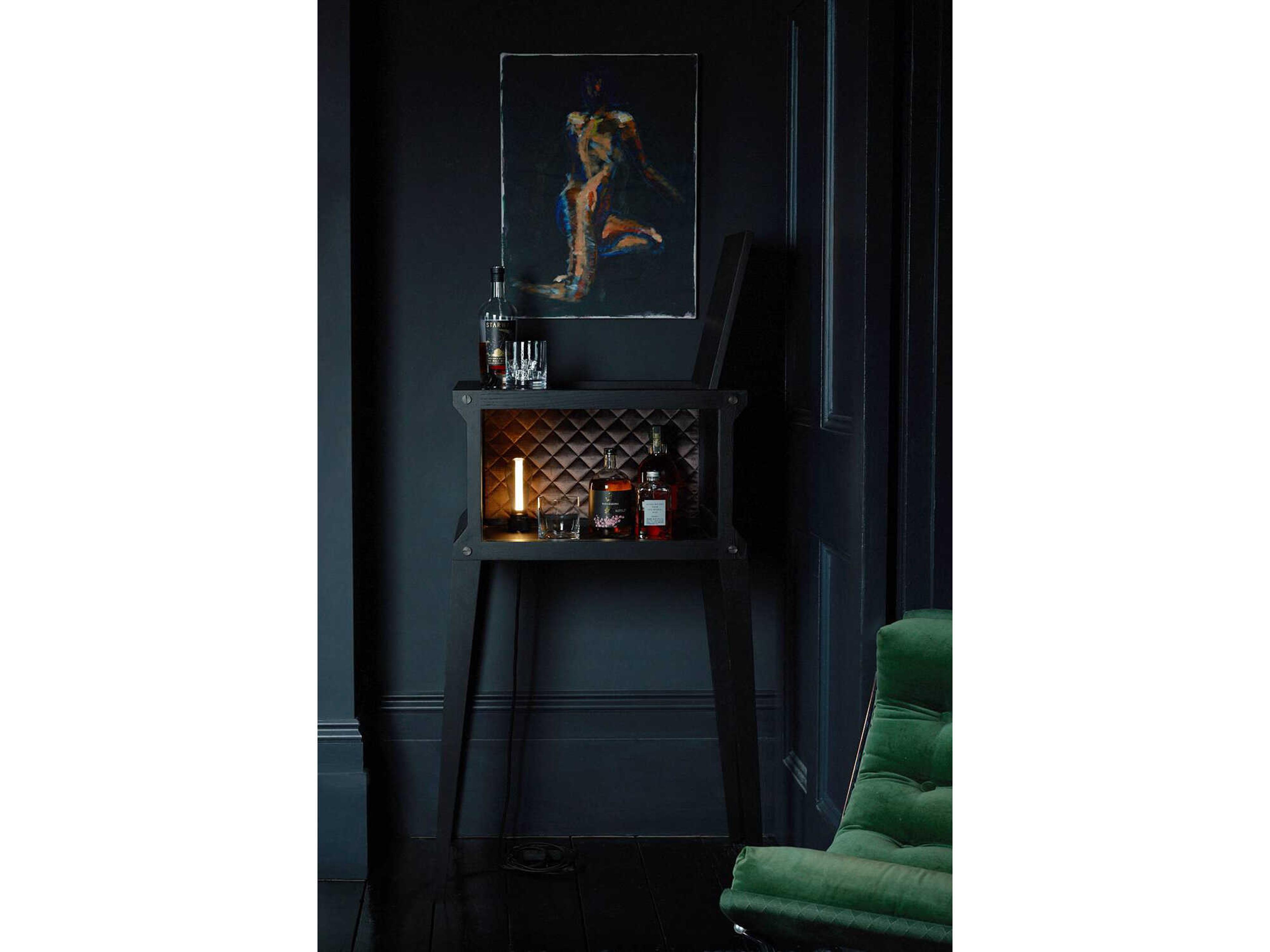 Buster + Punch The Popstar Oak Wood Black Bar Cabinet
