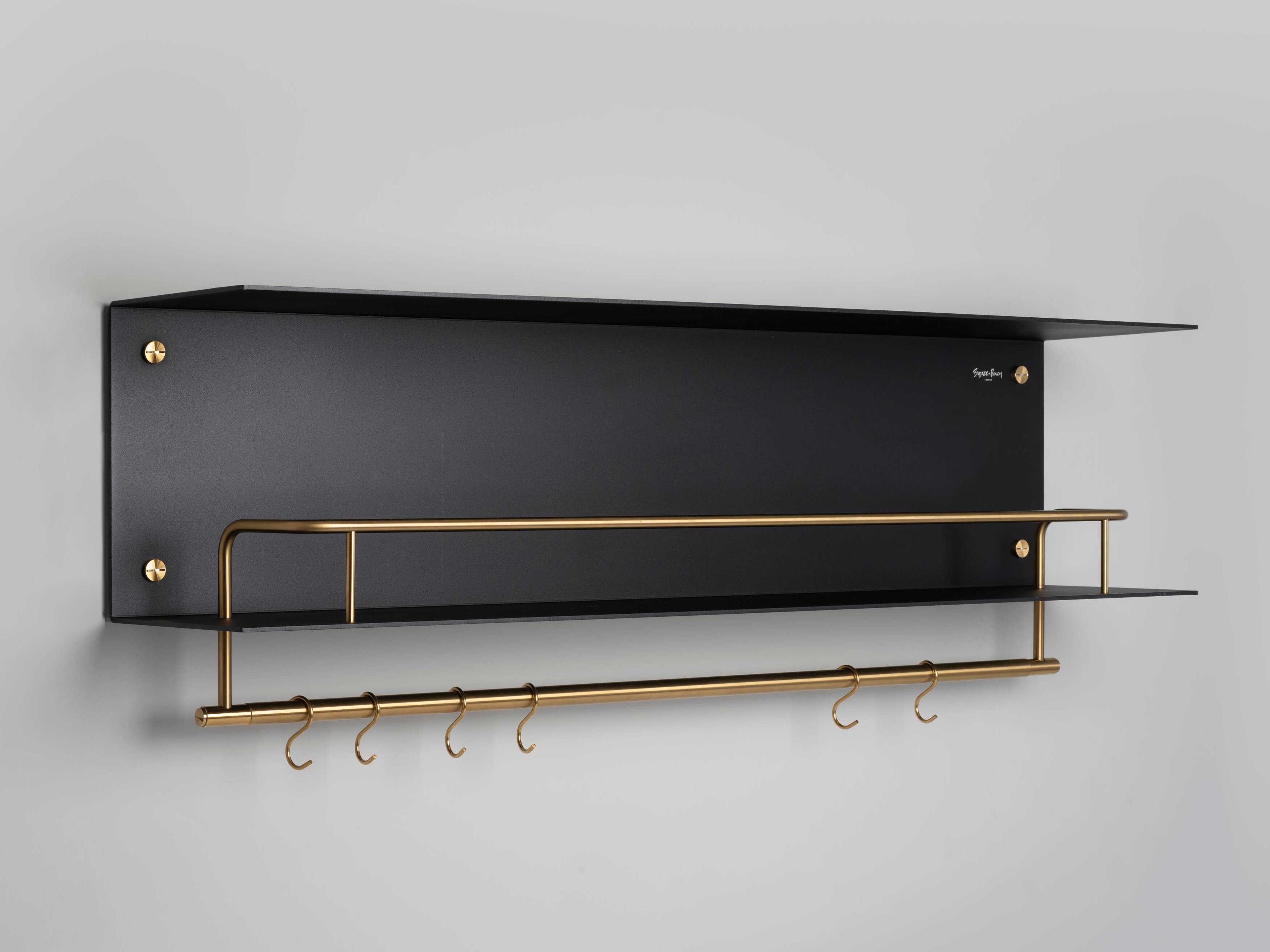 Black Brass Hanger Kitchen Shelf